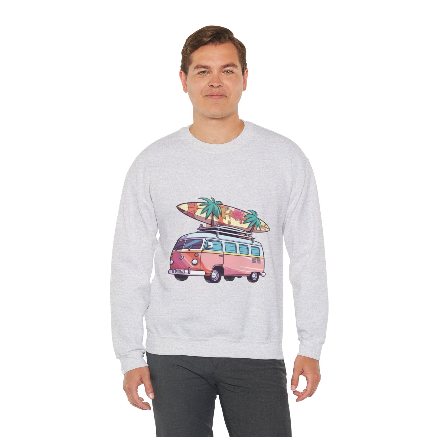 Retro Surf Van - Unisex Heavy Blend™ Crewneck Sweatshirt