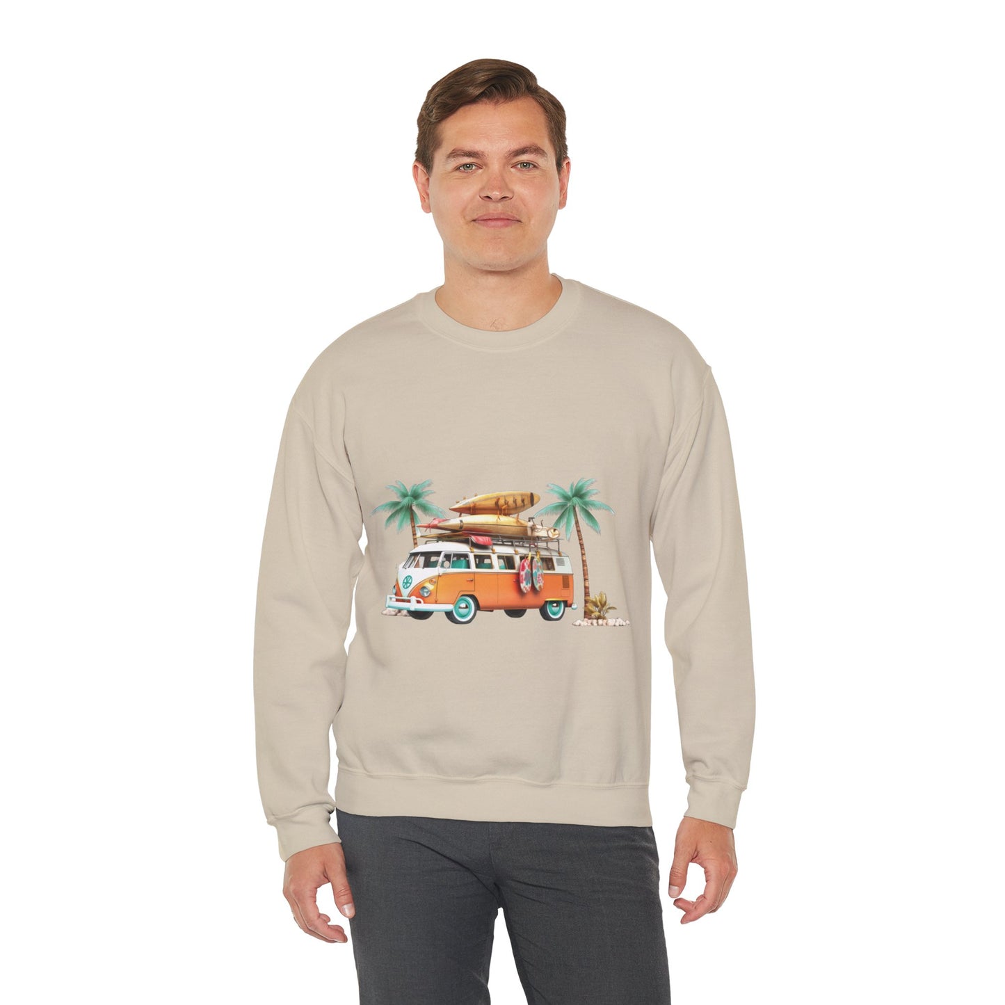 Retro Surf Van - Unisex Heavy Blend™ Crewneck Sweatshirt