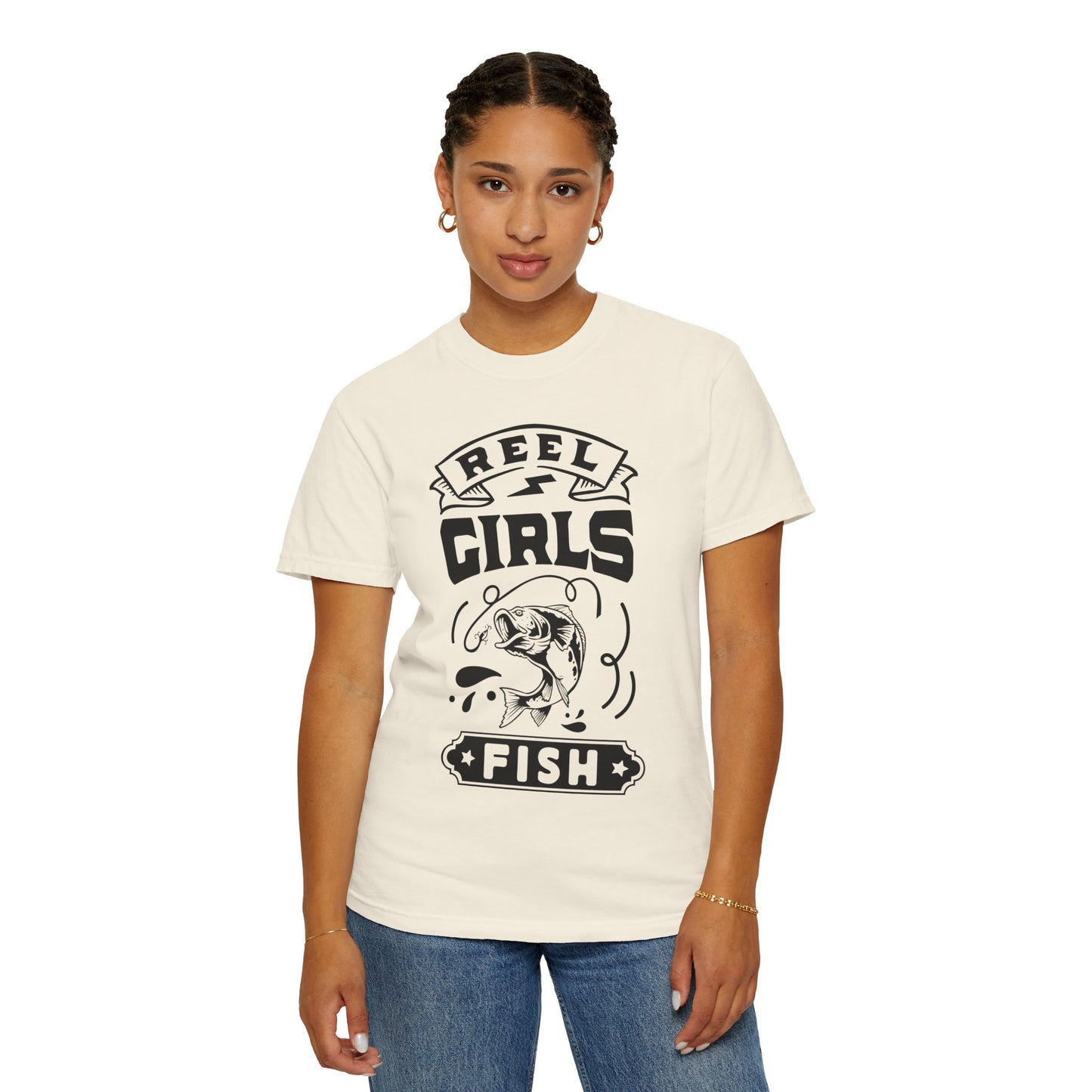 Reel girls fish: Unisex Garment-Dyed T-shirt