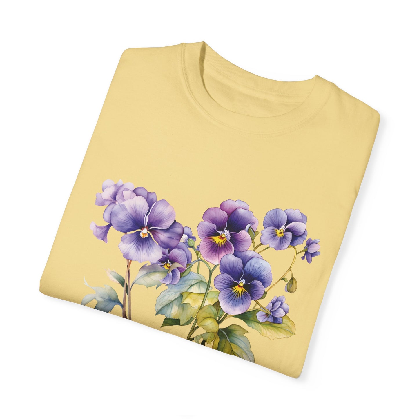 February Birth Flower "Violet" - Unisex Garment-Dyed T-shirt