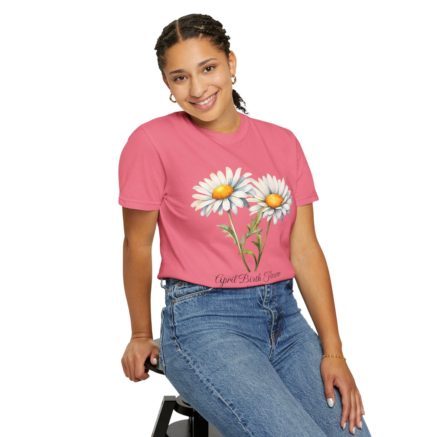 April Birth Flower "Daisy" - Unisex Garment-Dyed T-shirt