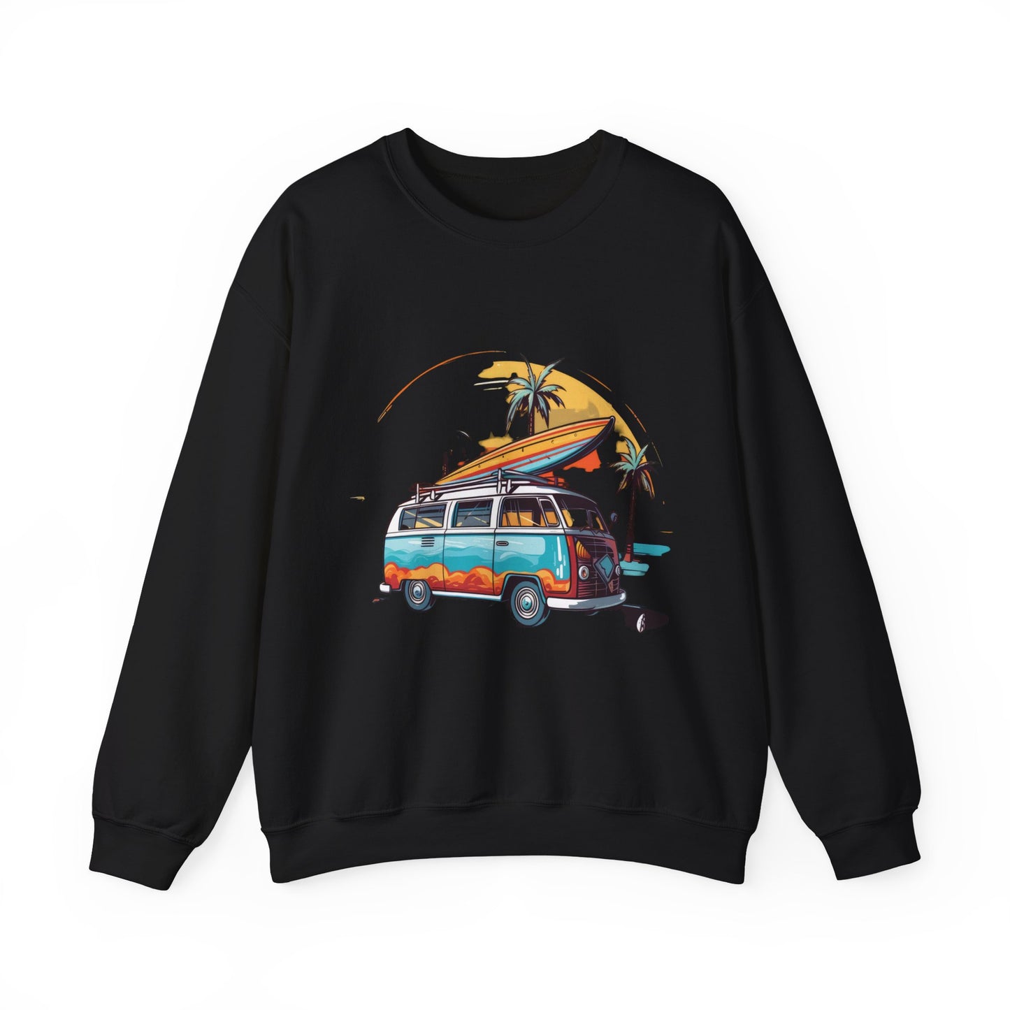 Retro Surf Van - Unisex Heavy Blend™ Crewneck Sweatshirt