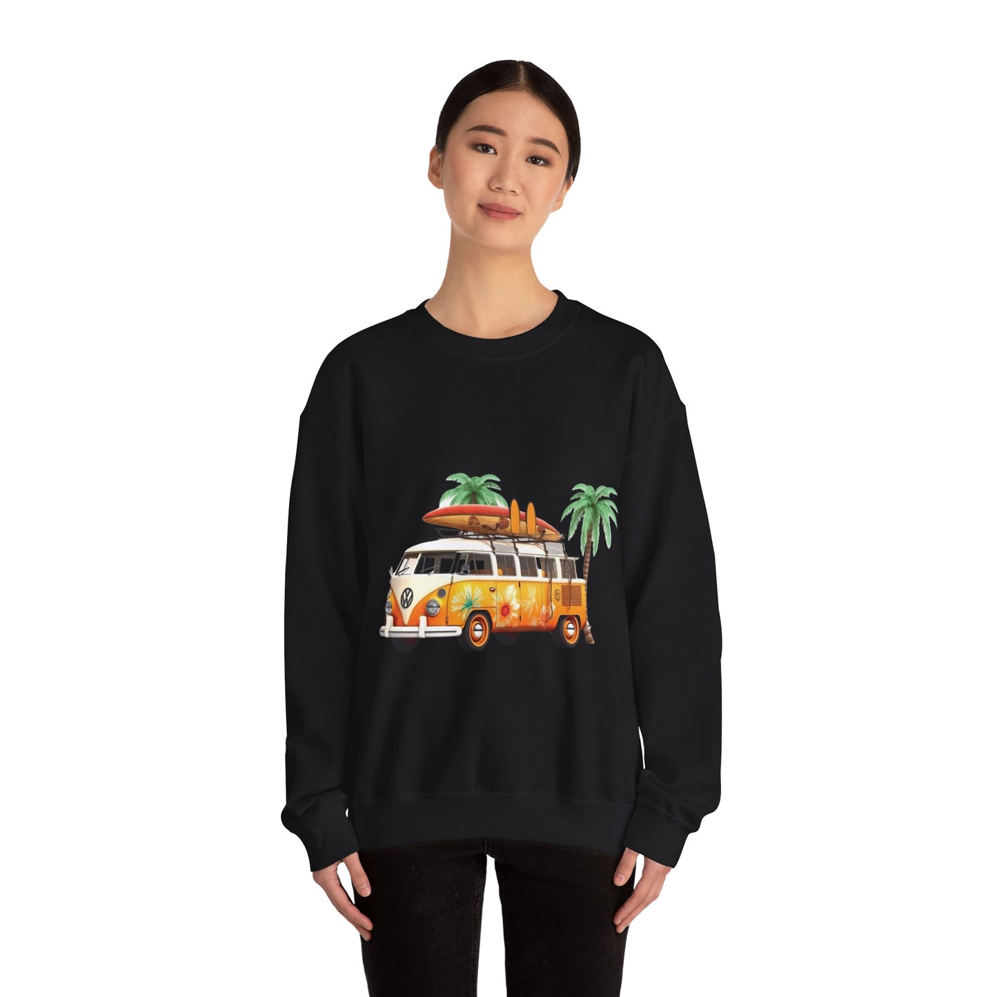 Retro Surf Van - Unisex Heavy Blend™ Crewneck Sweatshirt