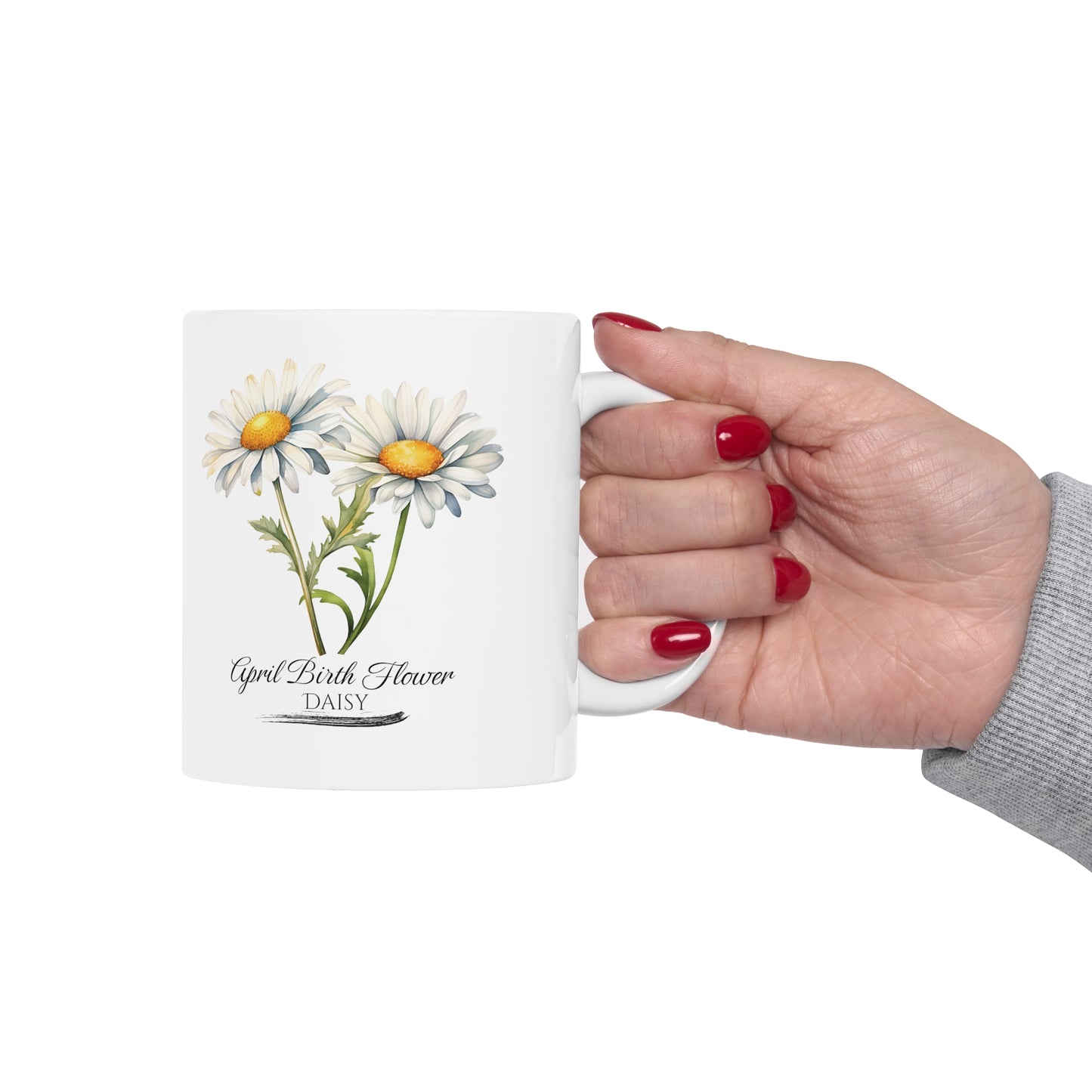 April Birth Flower (Daisy): Ceramic Mug 11oz