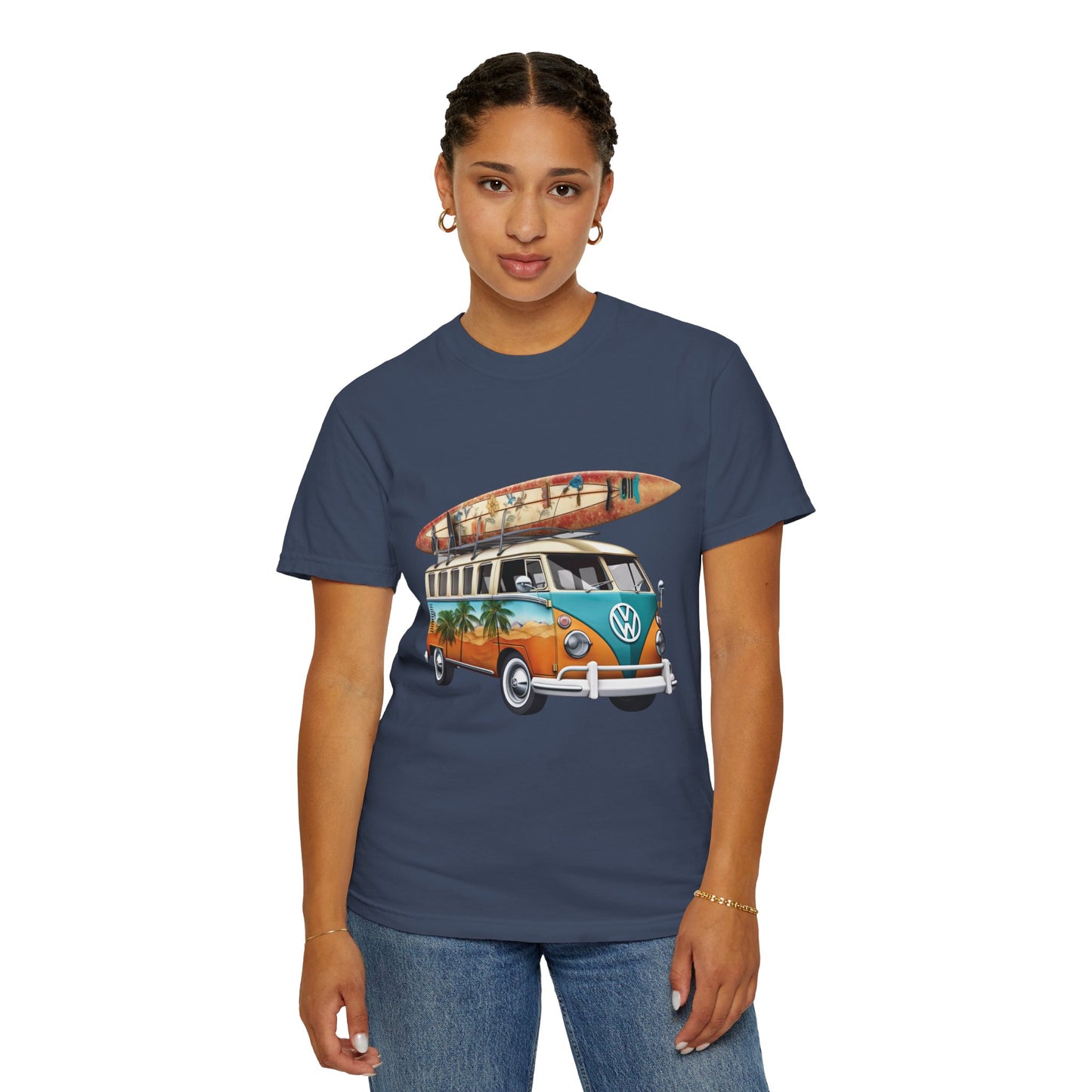 Retro Surf Van: Unisex Garment-Dyed T-shirt