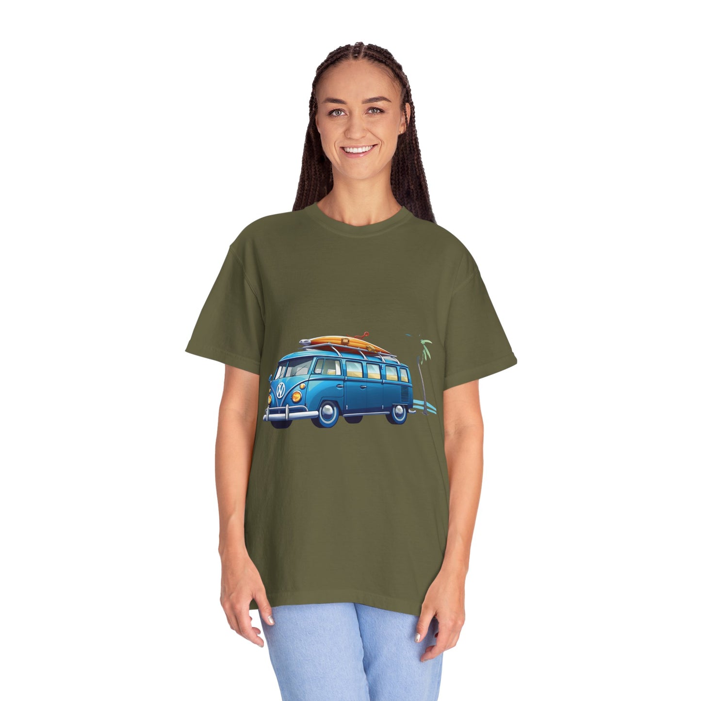 Retro Surf Van: Unisex Garment-Dyed T-shirt