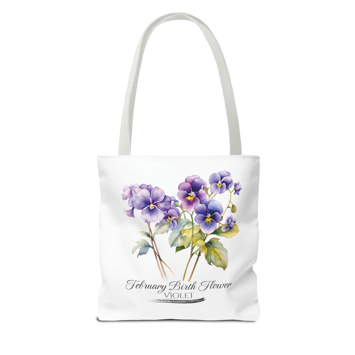 February Birth Flower: Violet - Tote Bag (AOP)