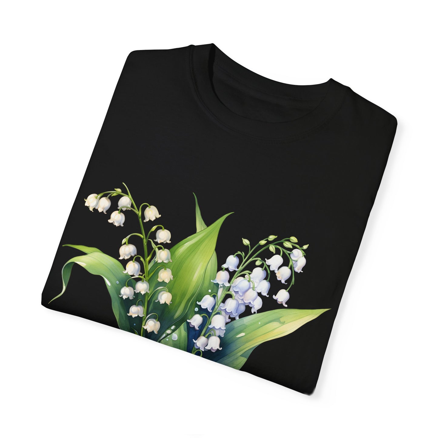 May Birth Flower "Lily of the Valley" (For Dark Fabric) - Unisex Garment-Dyed T-shirt