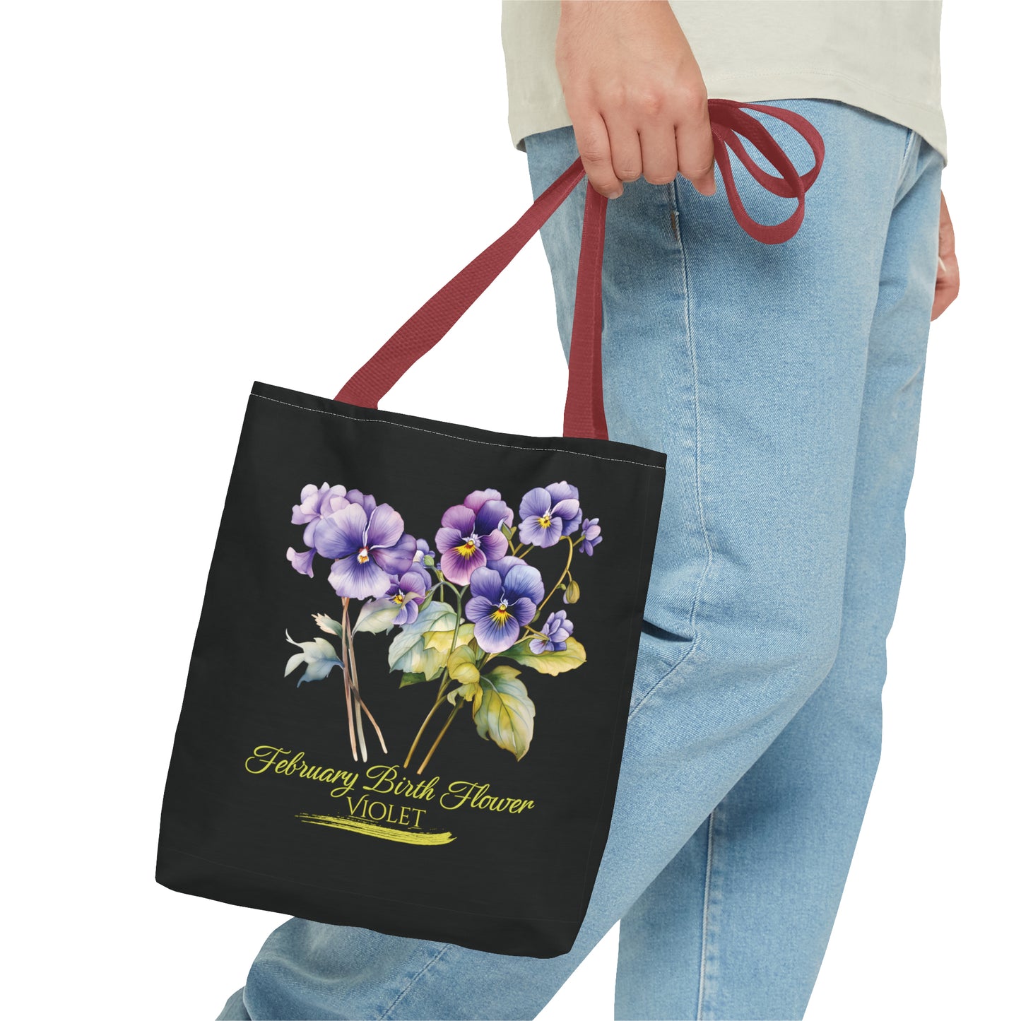 February Birth Flower: Violet - Tote Bag (AOP)