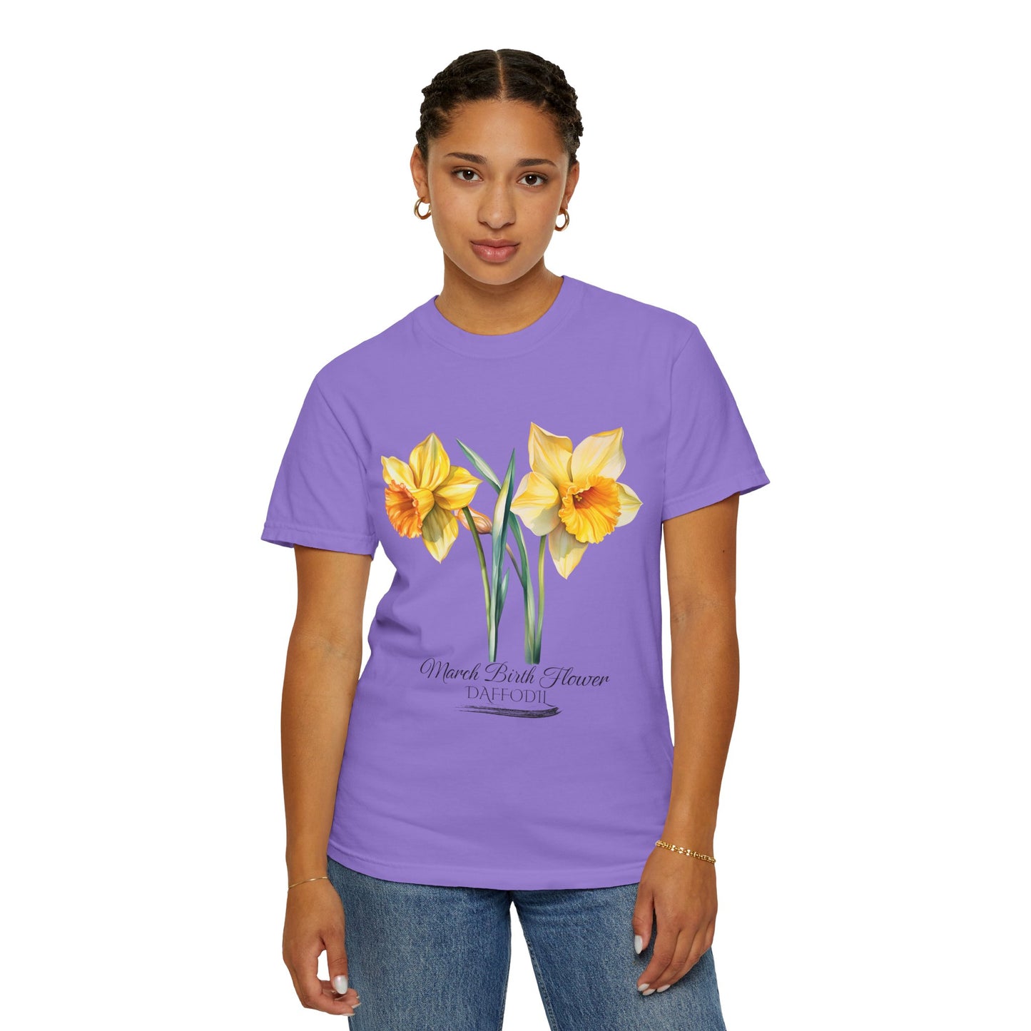 March Birth Flower "Daffodil" - Unisex Garment-Dyed T-shirt