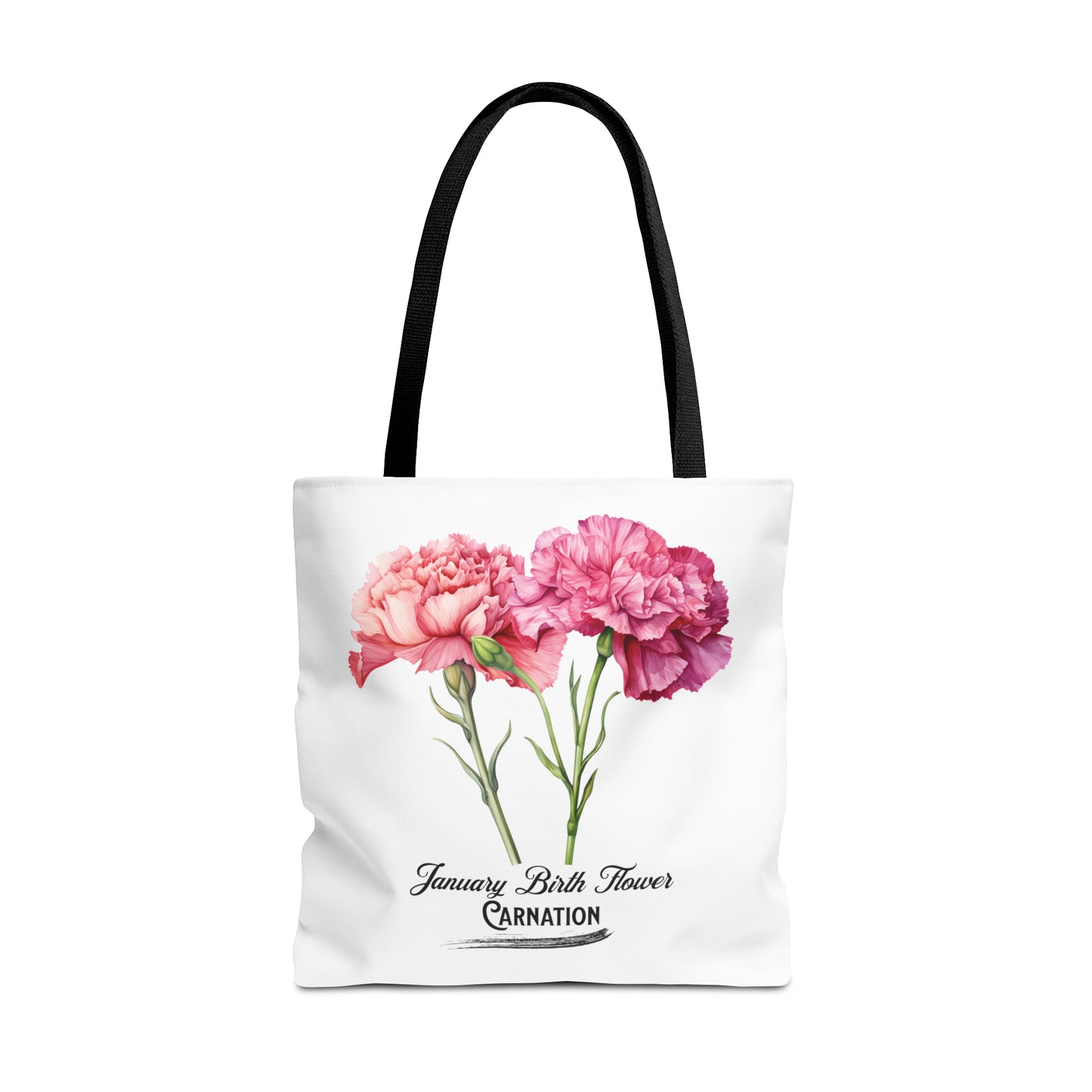 January Birth Flower: Carnation - Tote Bag (AOP)