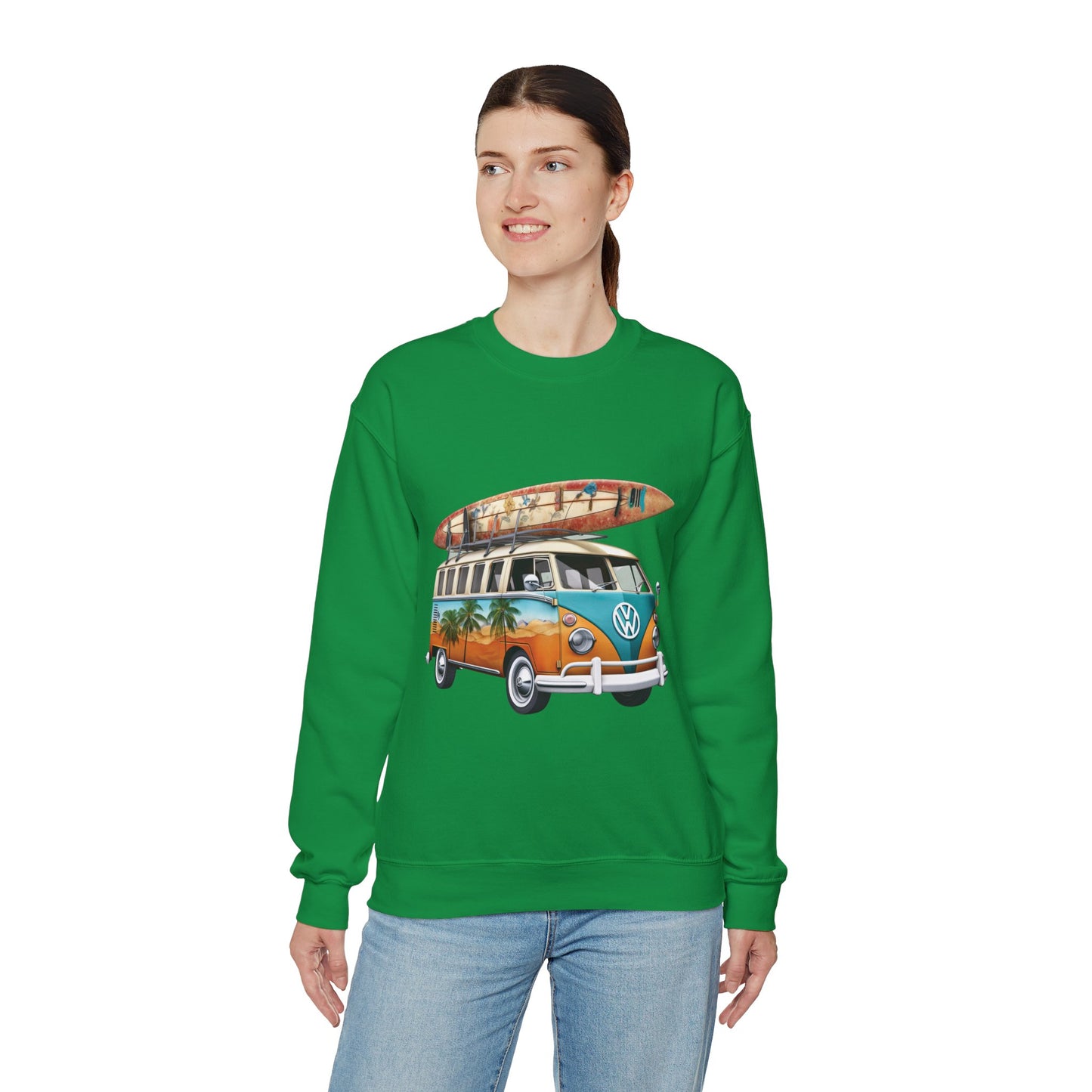 Retro Surf Van - Unisex Heavy Blend™ Crewneck Sweatshirt