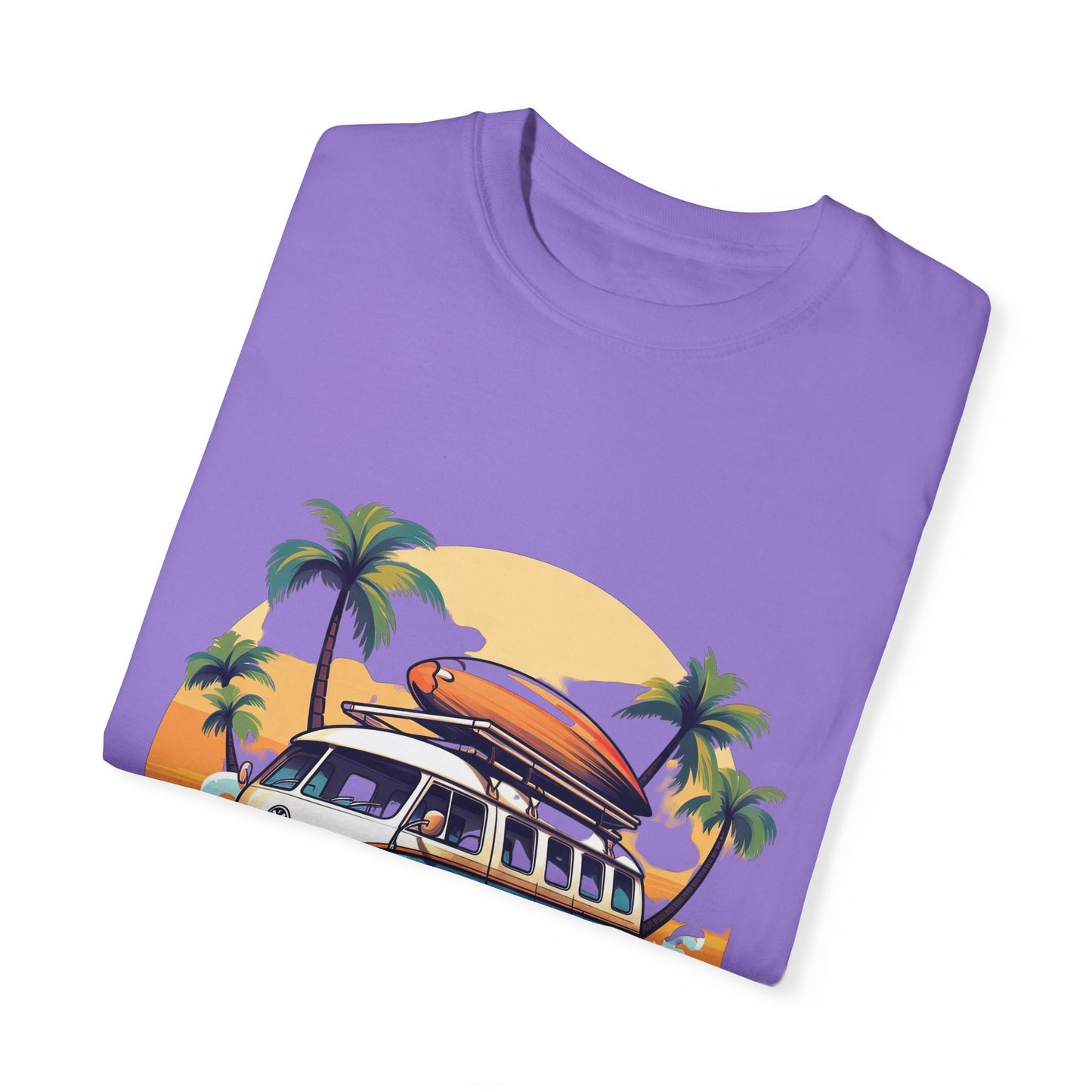 Retro Surf Van: Unisex Garment-Dyed T-shirt