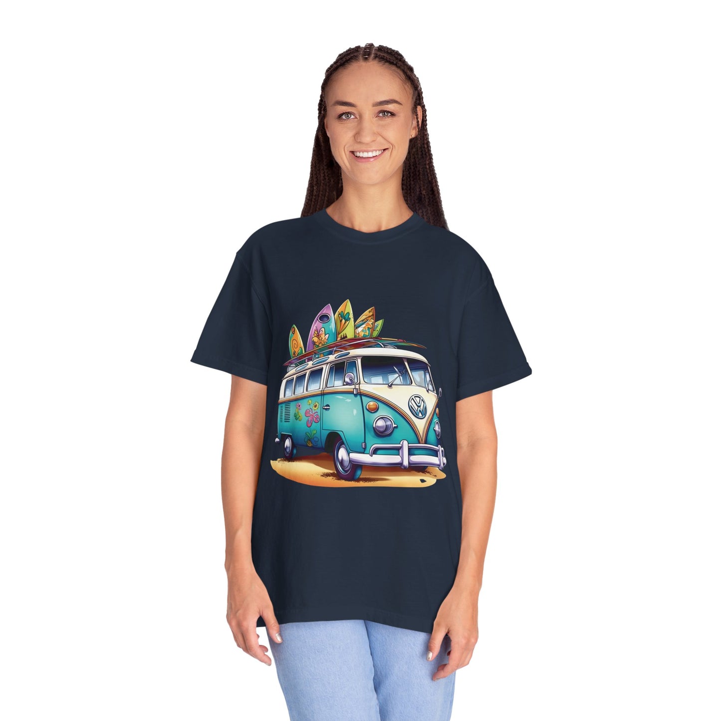 Retro Surf Van: Unisex Garment-Dyed T-shirt