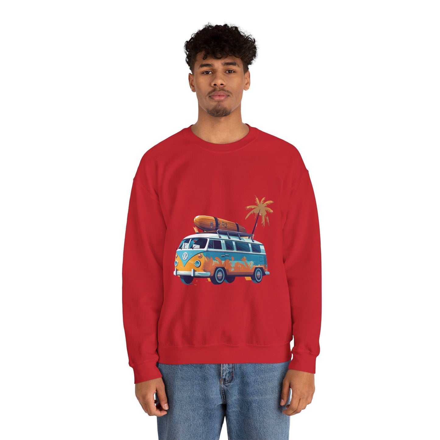 Retro Surf Van - Unisex Heavy Blend™ Crewneck Sweatshirt