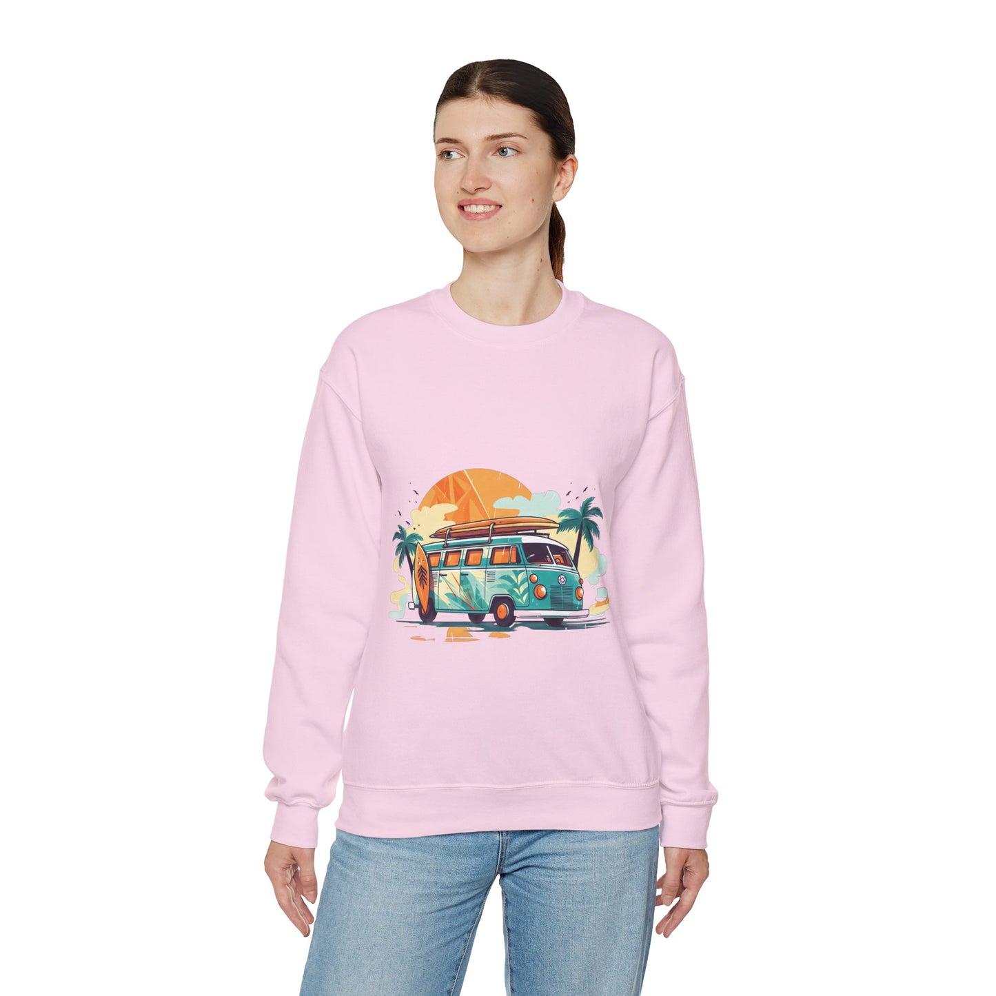 Retro Surf Van - Unisex Heavy Blend™ Crewneck Sweatshirt