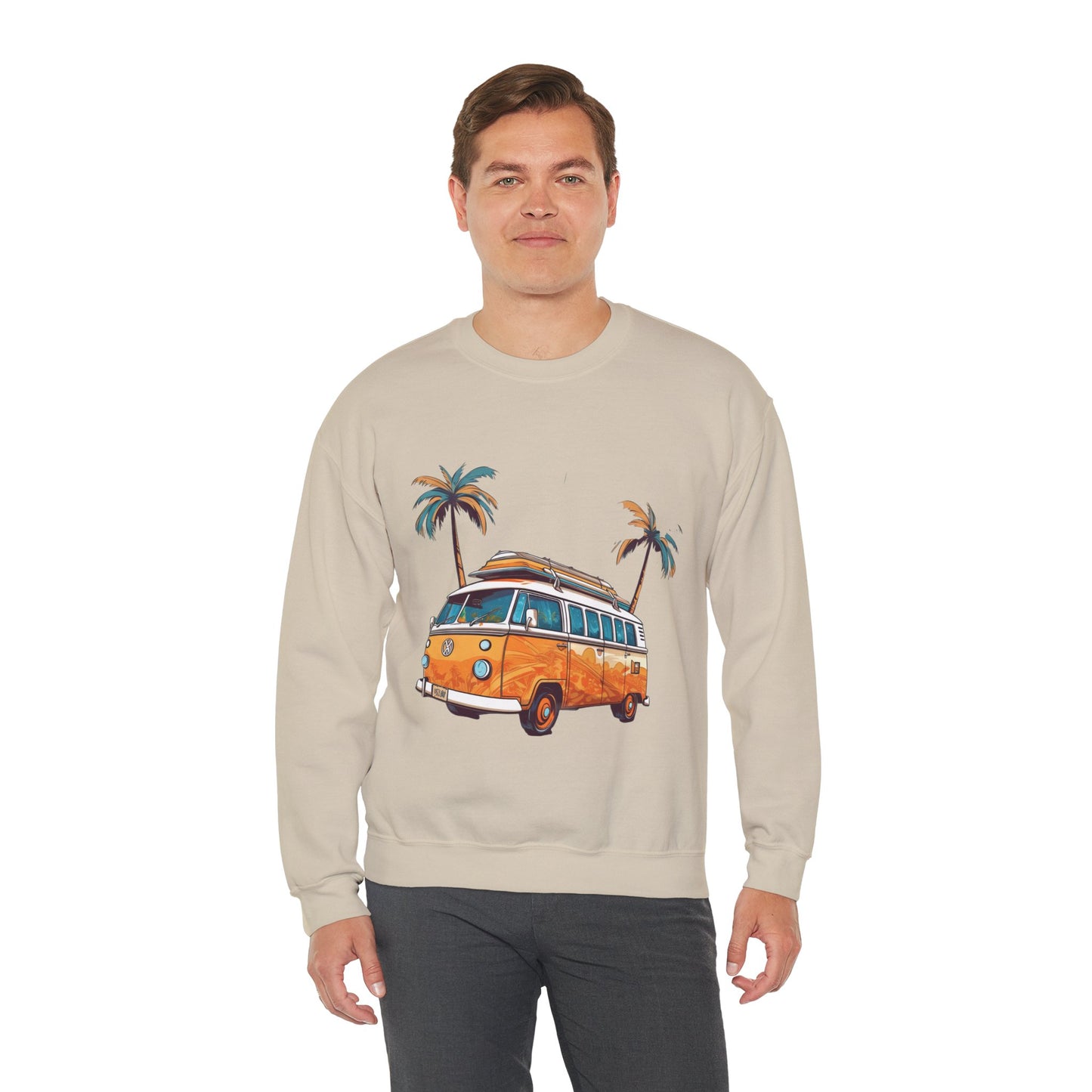 Retro Surf Van - Unisex Heavy Blend™ Crewneck Sweatshirt