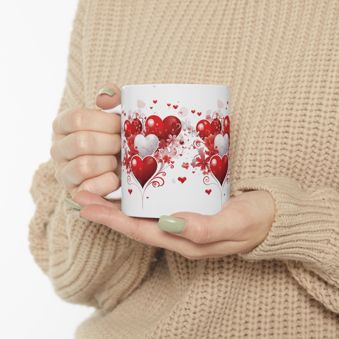 Valentine's Heart Tears Drops: Ceramic Mug 11oz