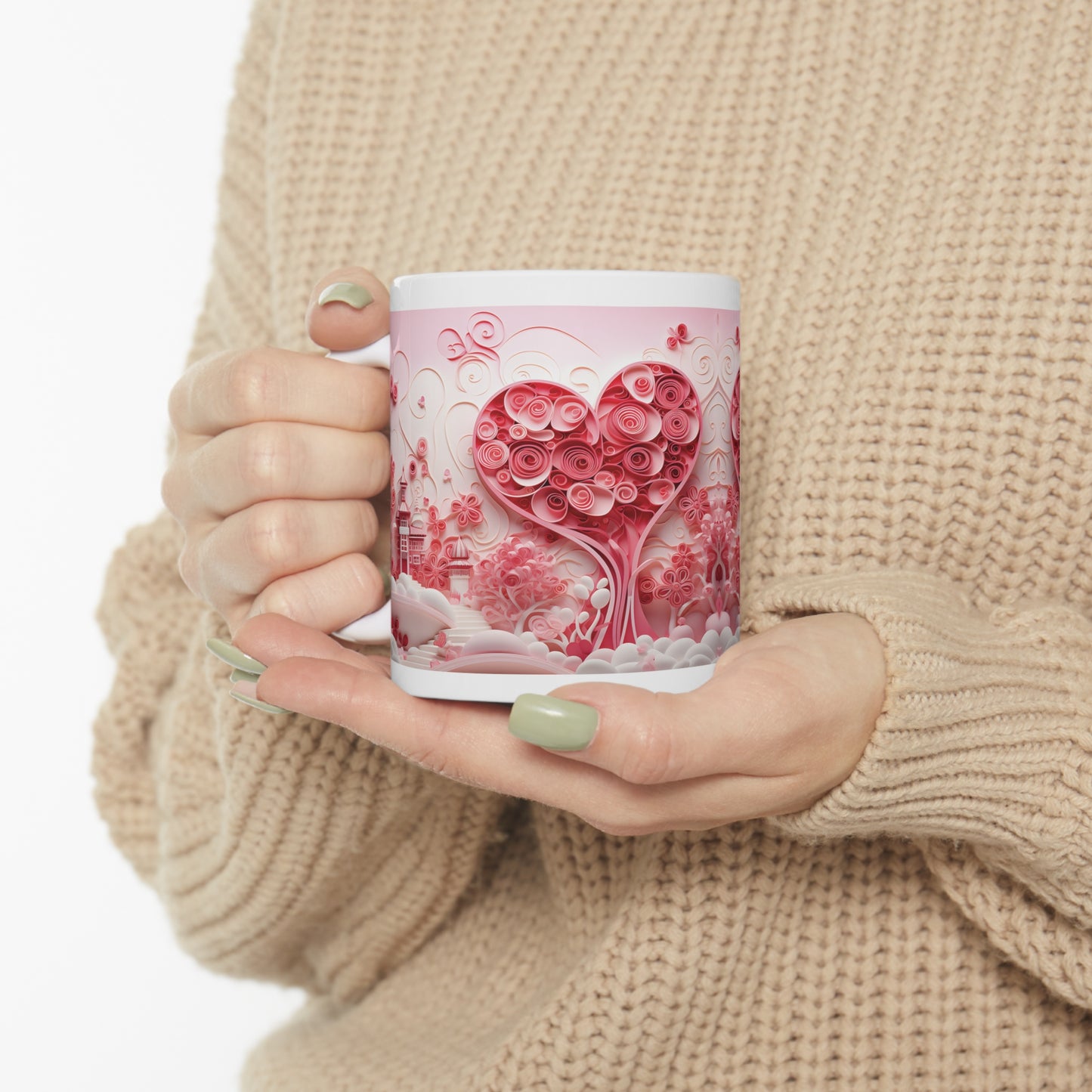 Valentine's two fantasy hearts: Ceramic Mug 11oz