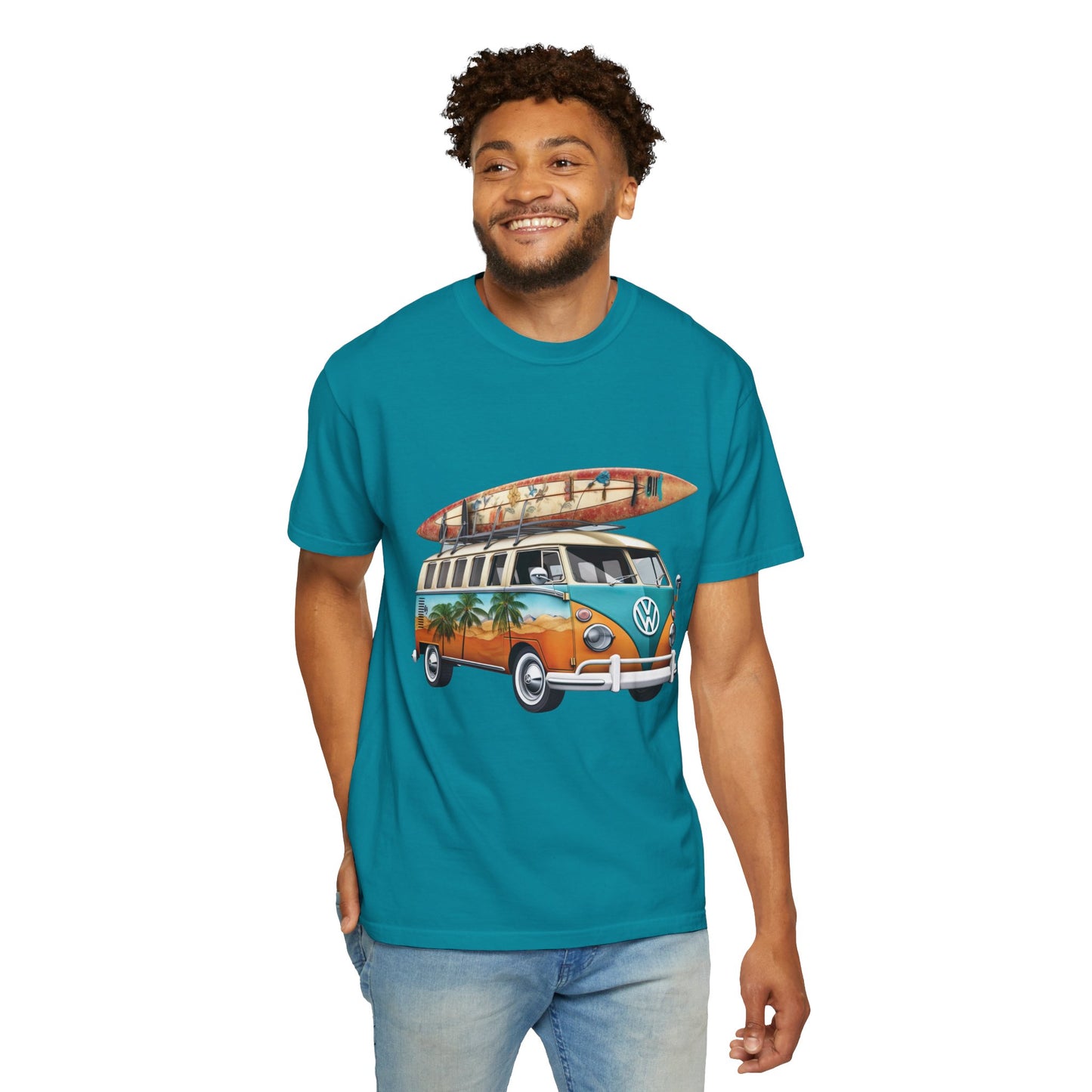 Retro Surf Van: Unisex Garment-Dyed T-shirt