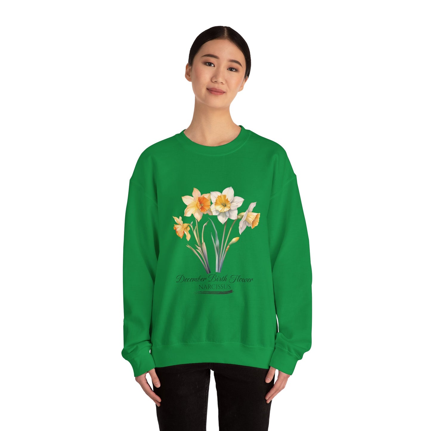 December Birth Flower (Narcisus) - Unisex Heavy Blend™ Crewneck Sweatshirt