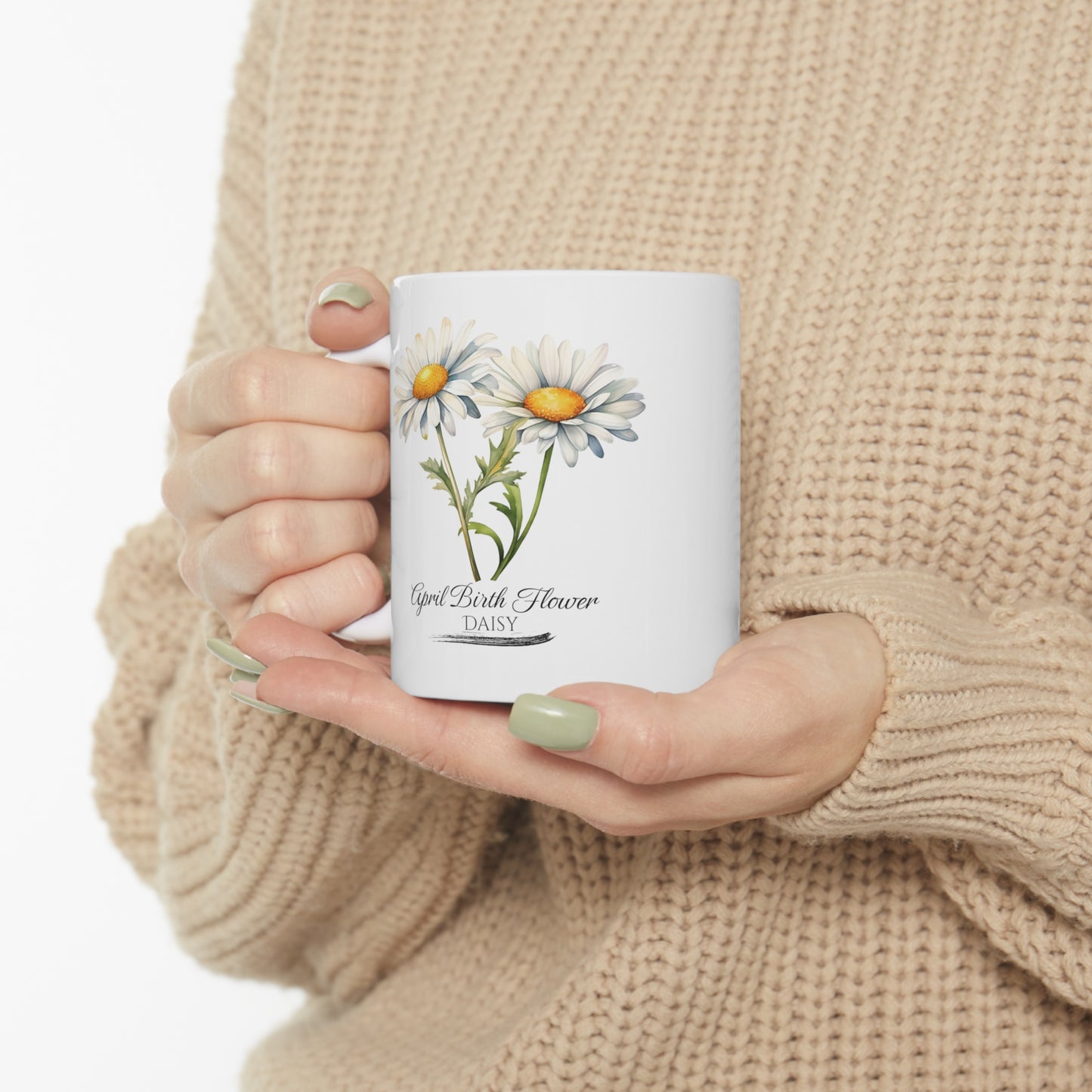 April Birth Flower (Daisy): Ceramic Mug 11oz