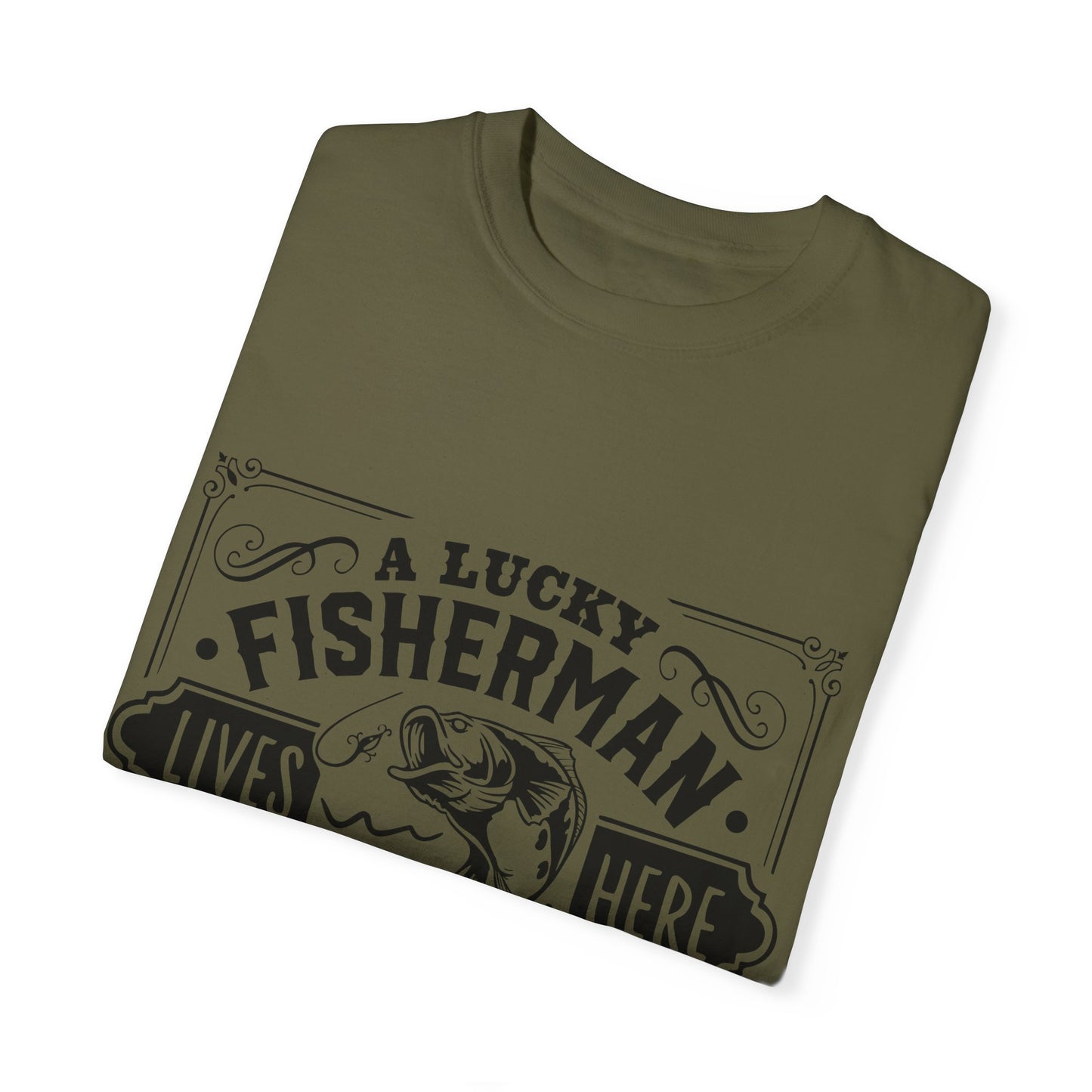 Fisherman lives here: Unisex Garment-Dyed T-shirt