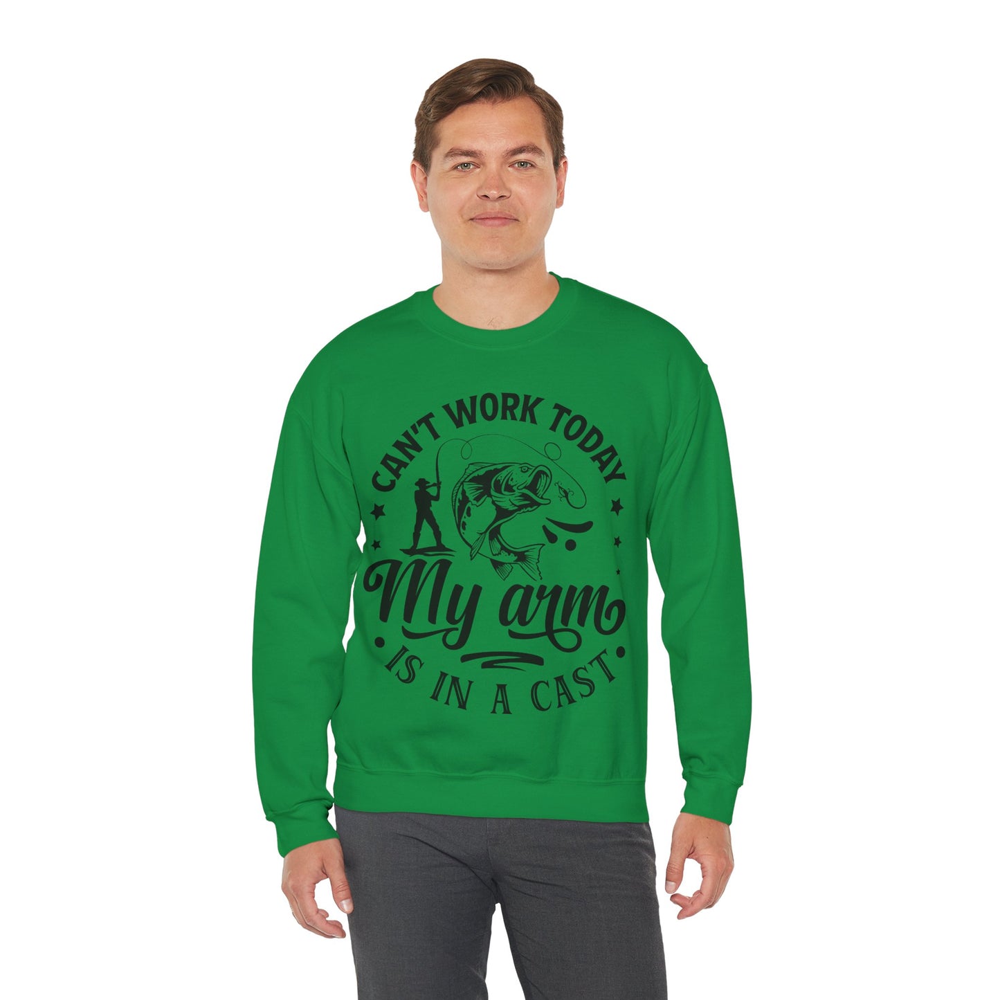 Can't work today, my arm is in a cast - Unisex Heavy Blend™ Crewneck Sweatshirt