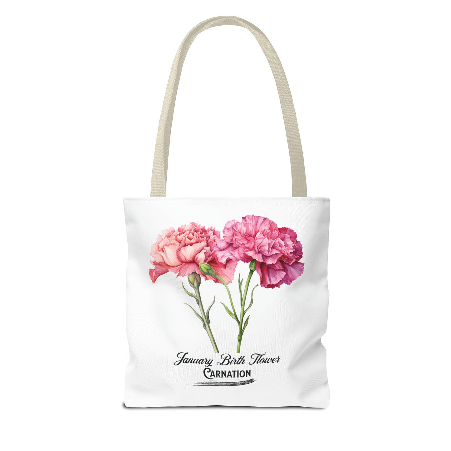 January Birth Flower: Carnation - Tote Bag (AOP)