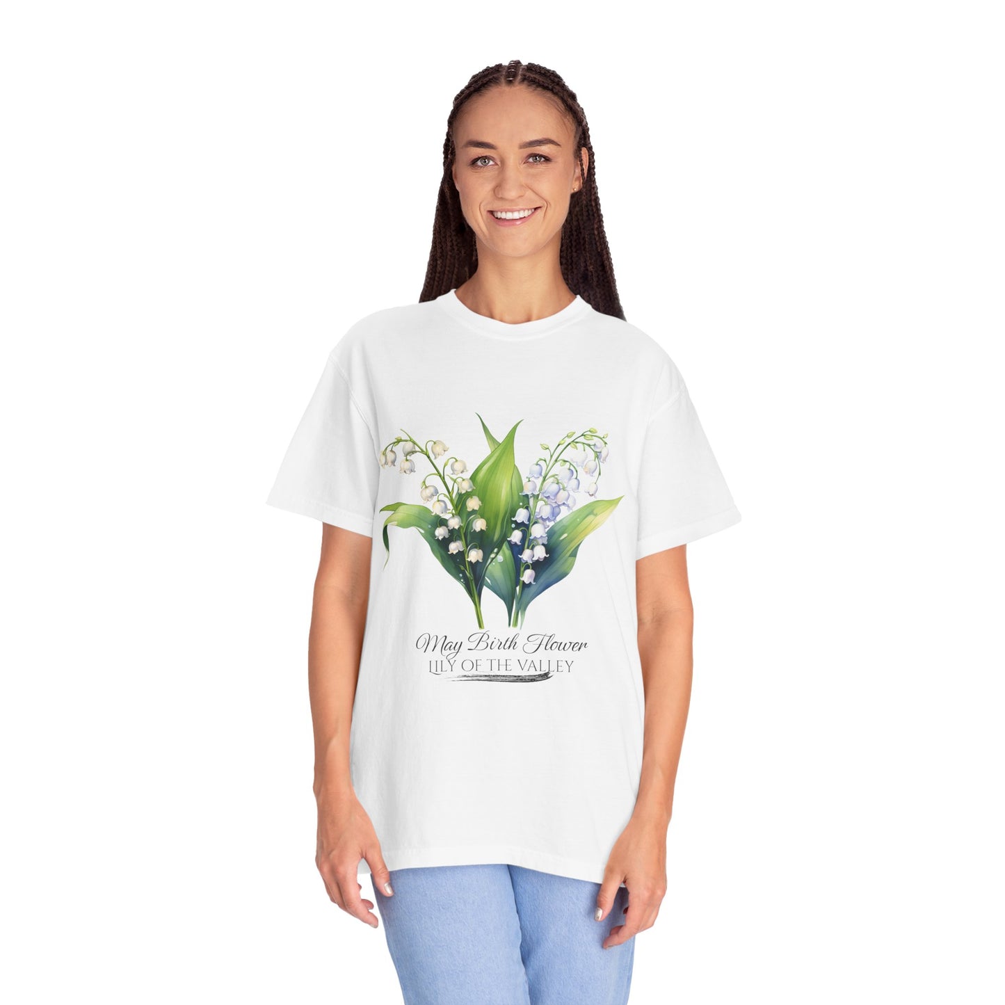 May Birth Flower "Lily of the Valley" - Unisex Garment-Dyed T-shirt