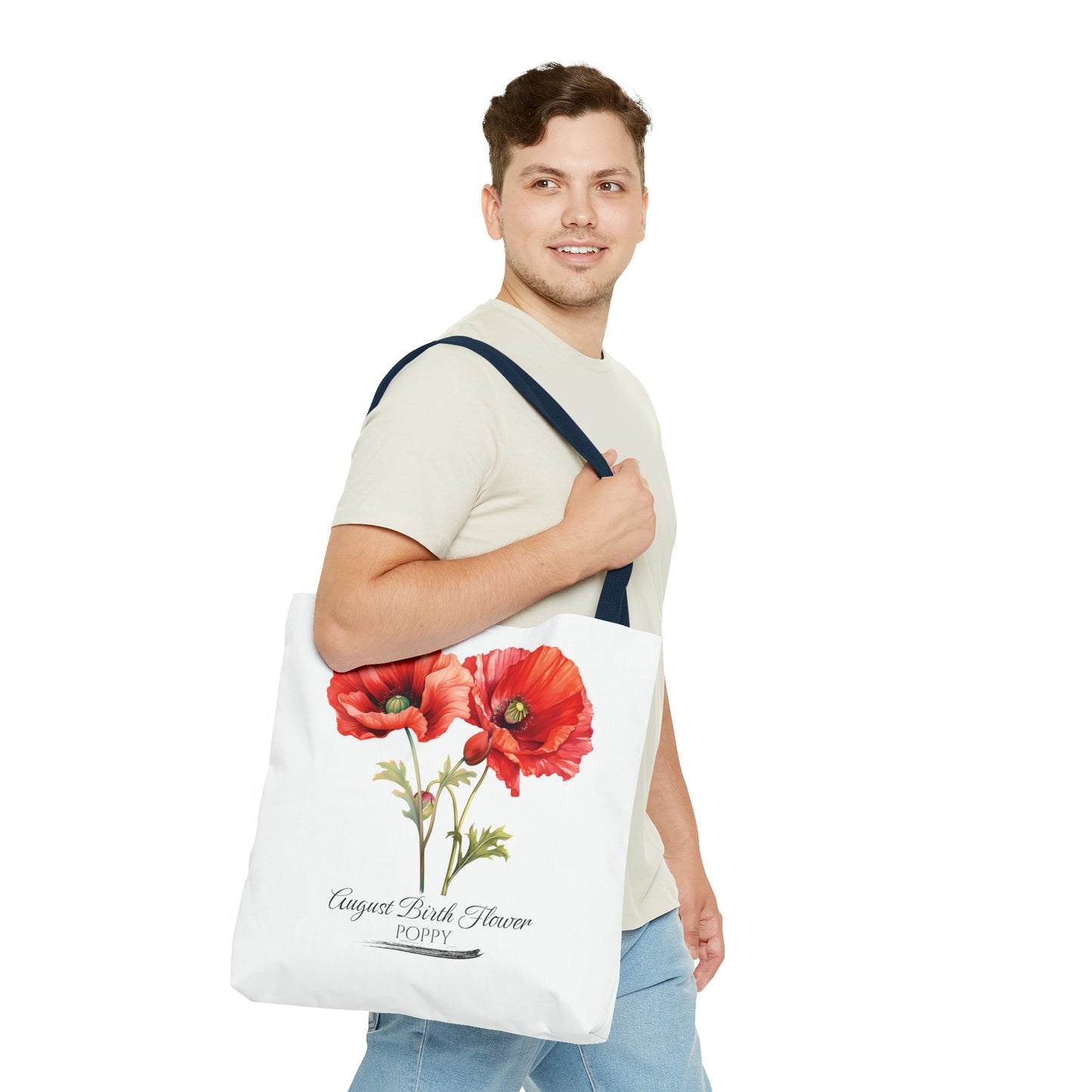 August Birth Flower: Poppy - Tote Bag (AOP)