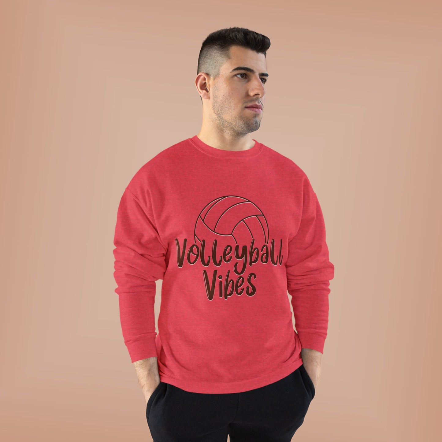 Unisex Volleyball Vibes Crewneck Sweatshirt, Trendy Sports Apparel, Cozy Gift for Athletes, Volleyball Lover's Gear, Eco-Friendly Fashion