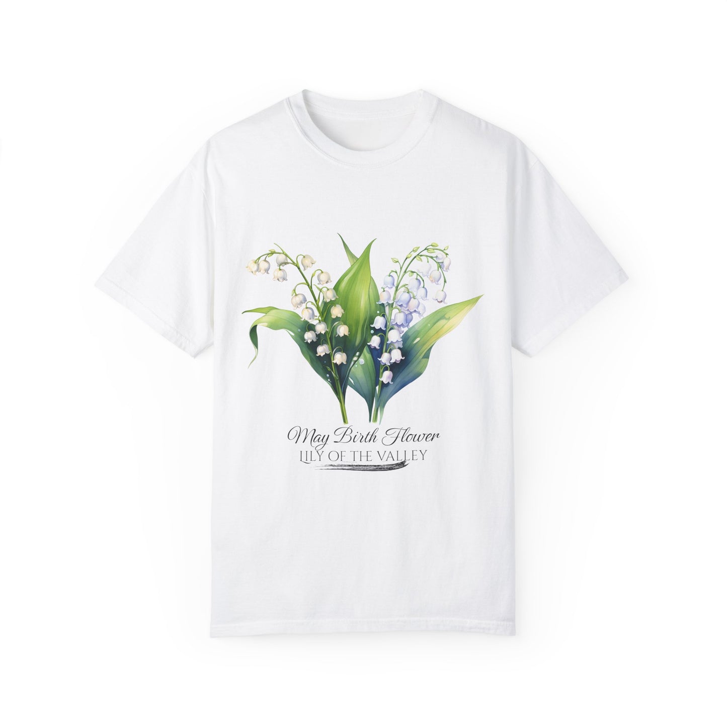 May Birth Flower "Lily of the Valley" - Unisex Garment-Dyed T-shirt