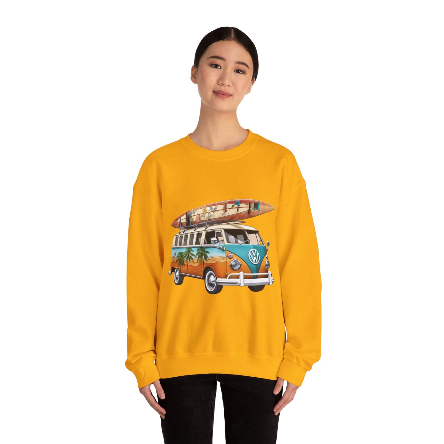 Retro Surf Van - Unisex Heavy Blend™ Crewneck Sweatshirt