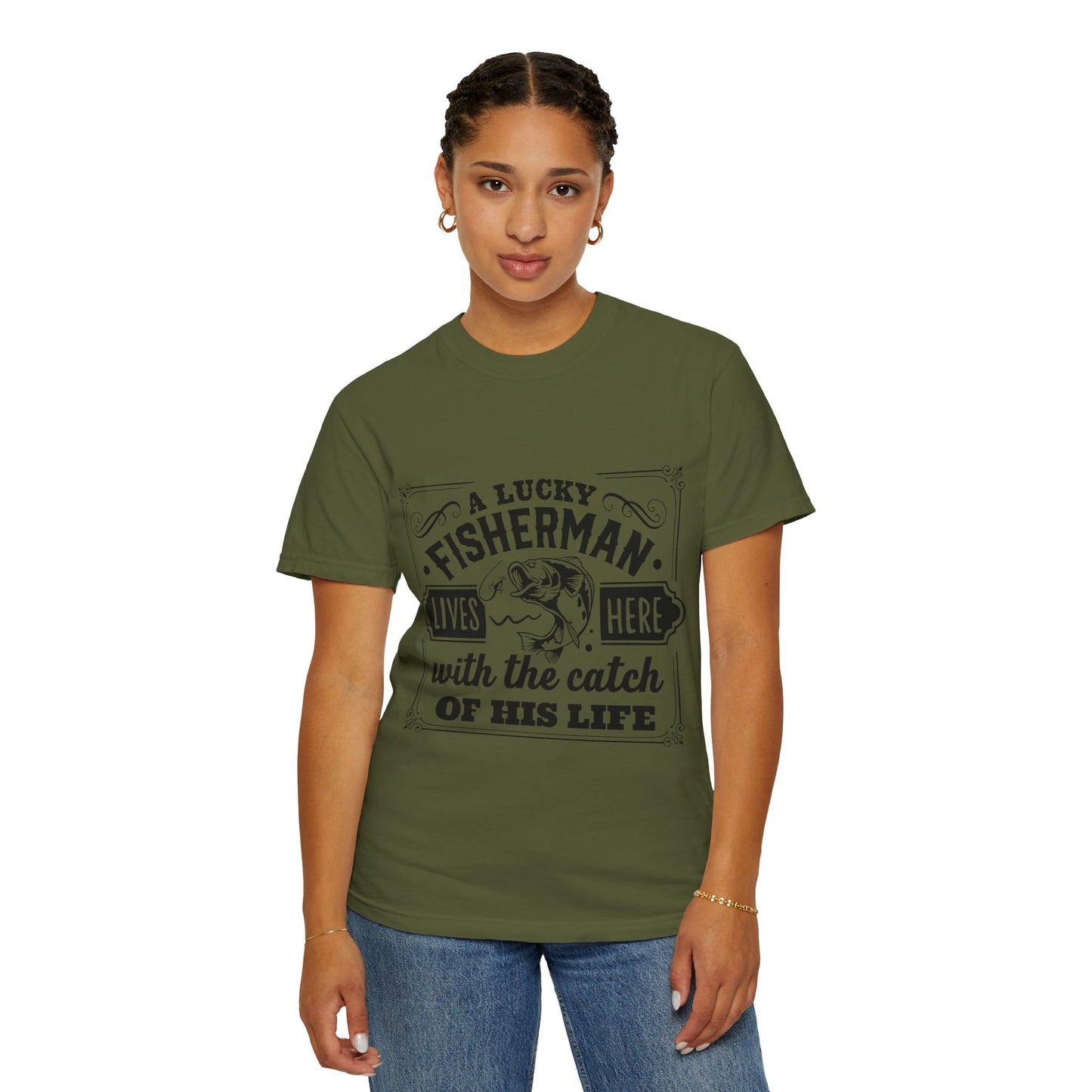 Fisherman lives here: Unisex Garment-Dyed T-shirt