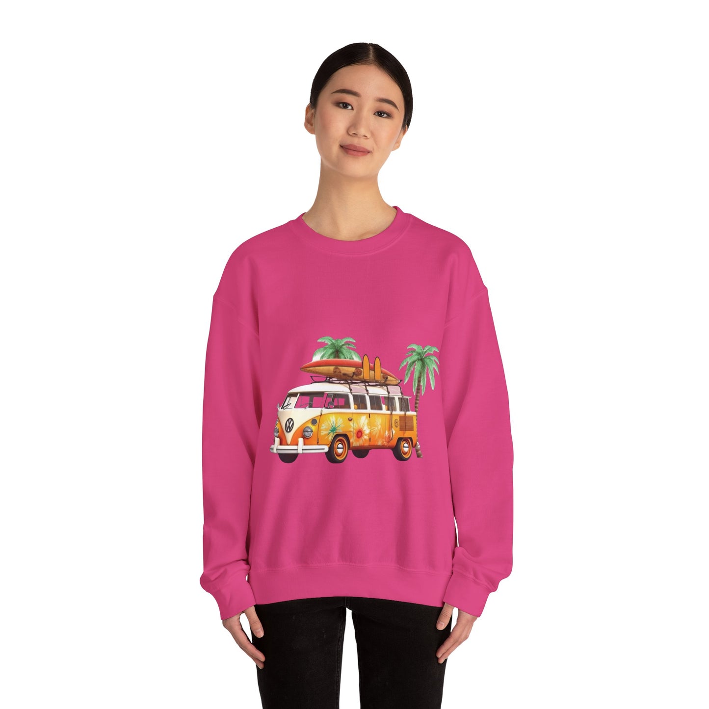 Retro Surf Van - Unisex Heavy Blend™ Crewneck Sweatshirt