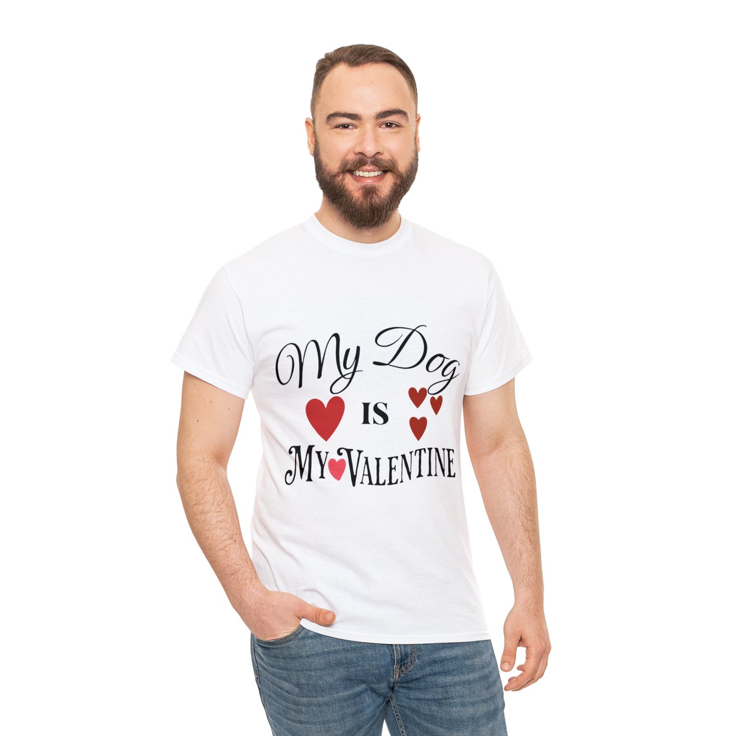 My Dog Is My Valentine1 - Unisex Heavy Cotton Tee