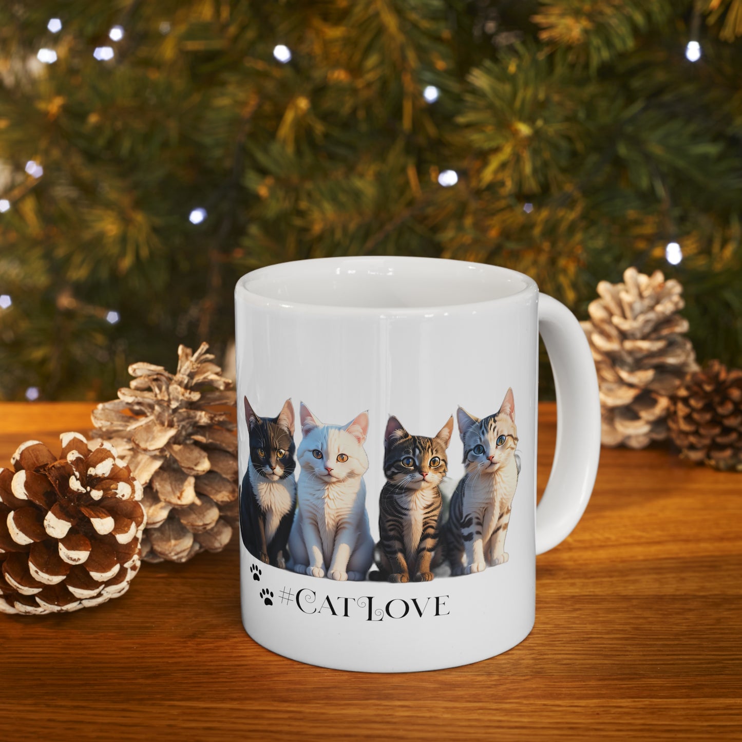 Ceramic Mug 11oz: #CatLove