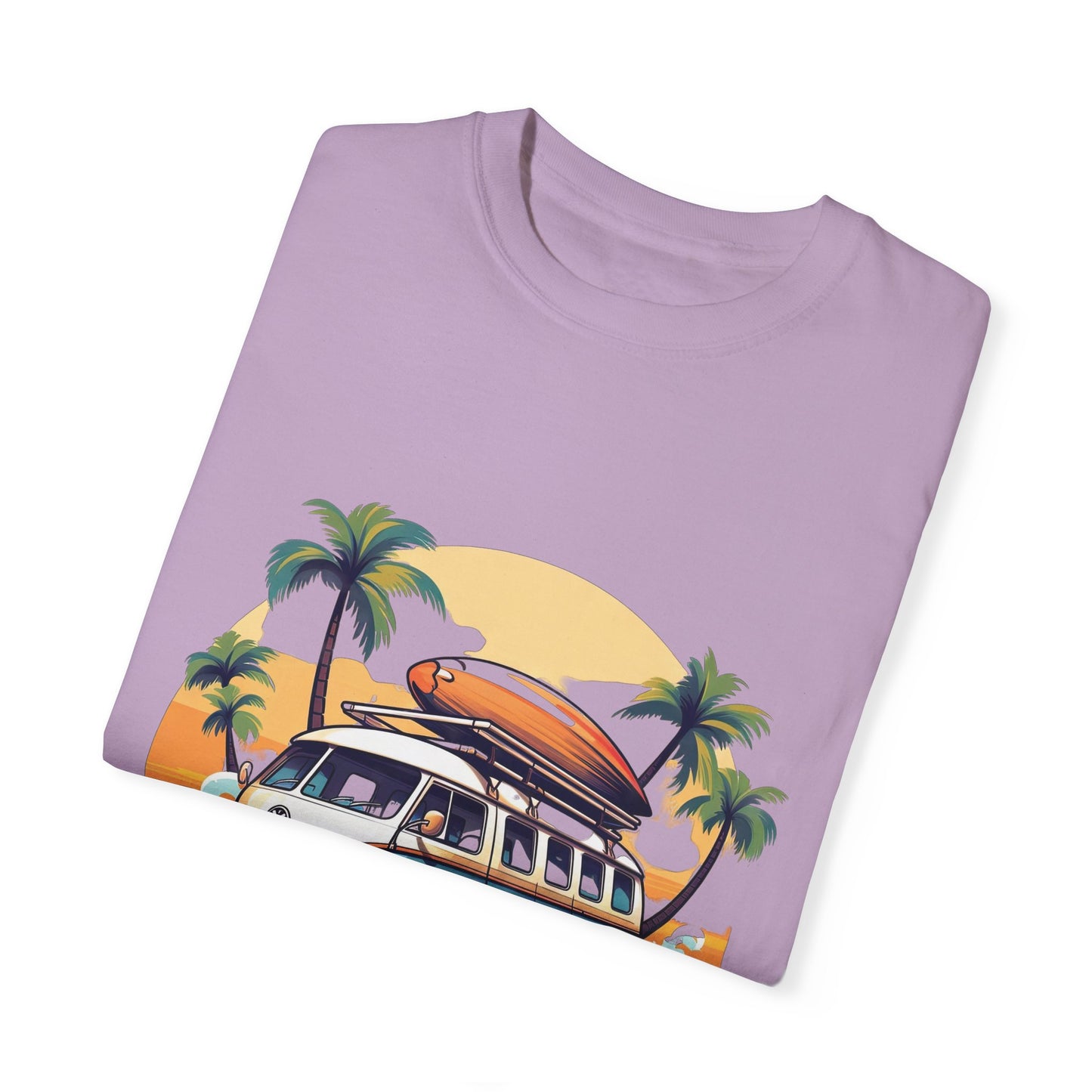 Retro Surf Van: Unisex Garment-Dyed T-shirt