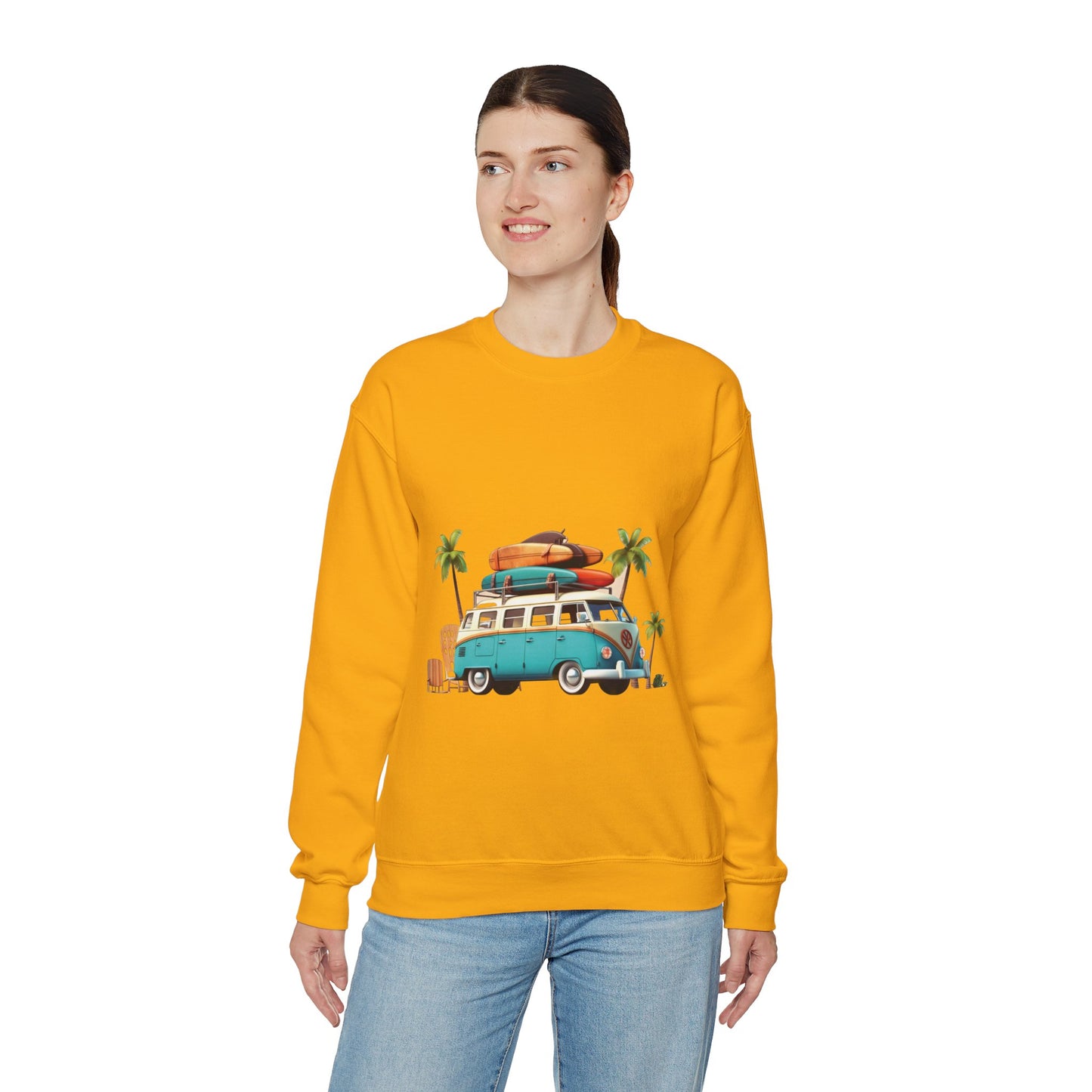 Retro Surf Van - Unisex Heavy Blend™ Crewneck Sweatshirt