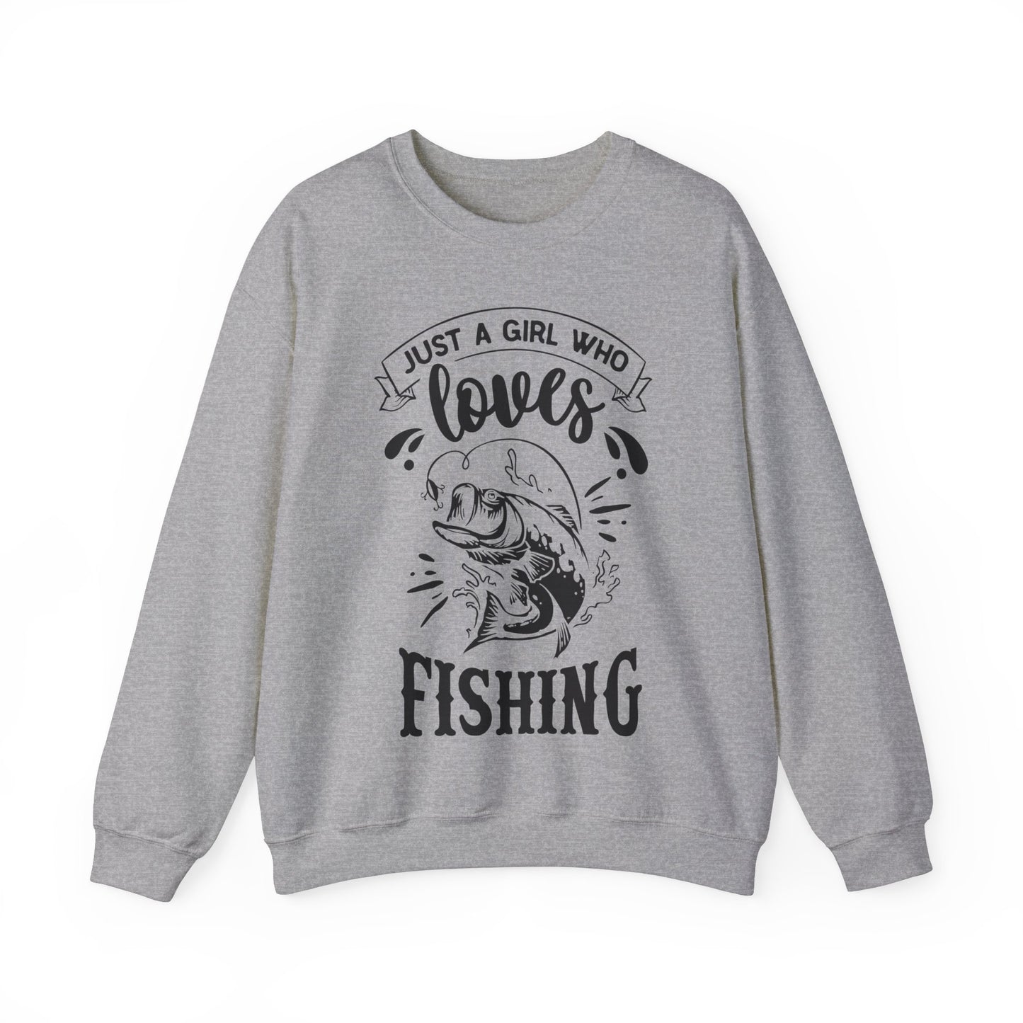 Just a girl who loves fishing - Unisex Heavy Blend™ Crewneck Sweatshirt