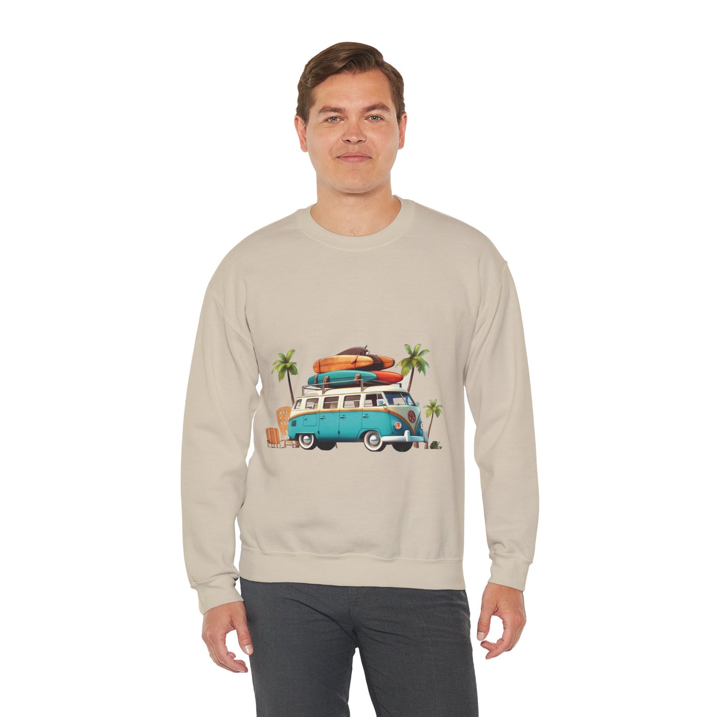 Retro Surf Van - Unisex Heavy Blend™ Crewneck Sweatshirt