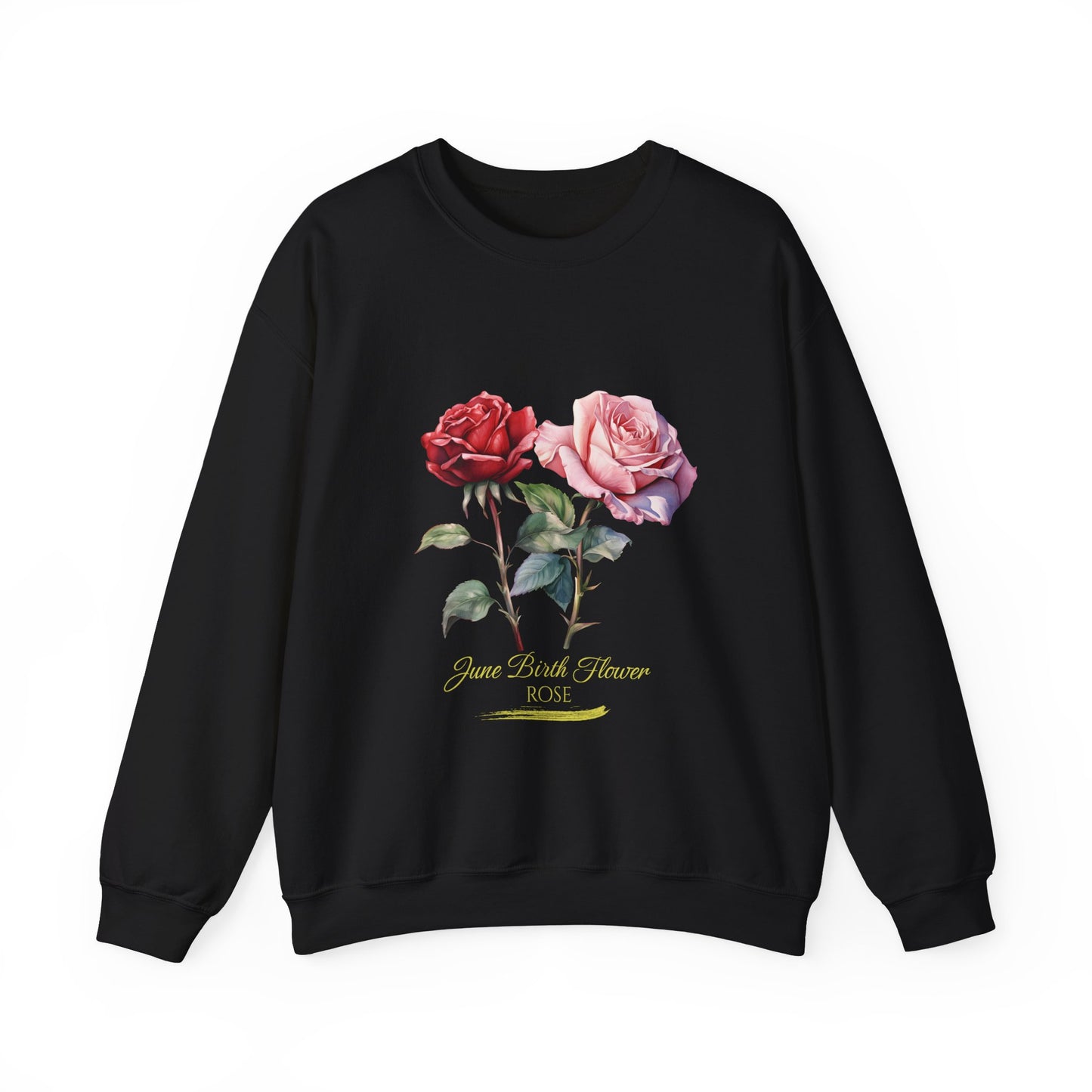 June Birth Flower (Rose) - Unisex Heavy Blend™ Crewneck Sweatshirt