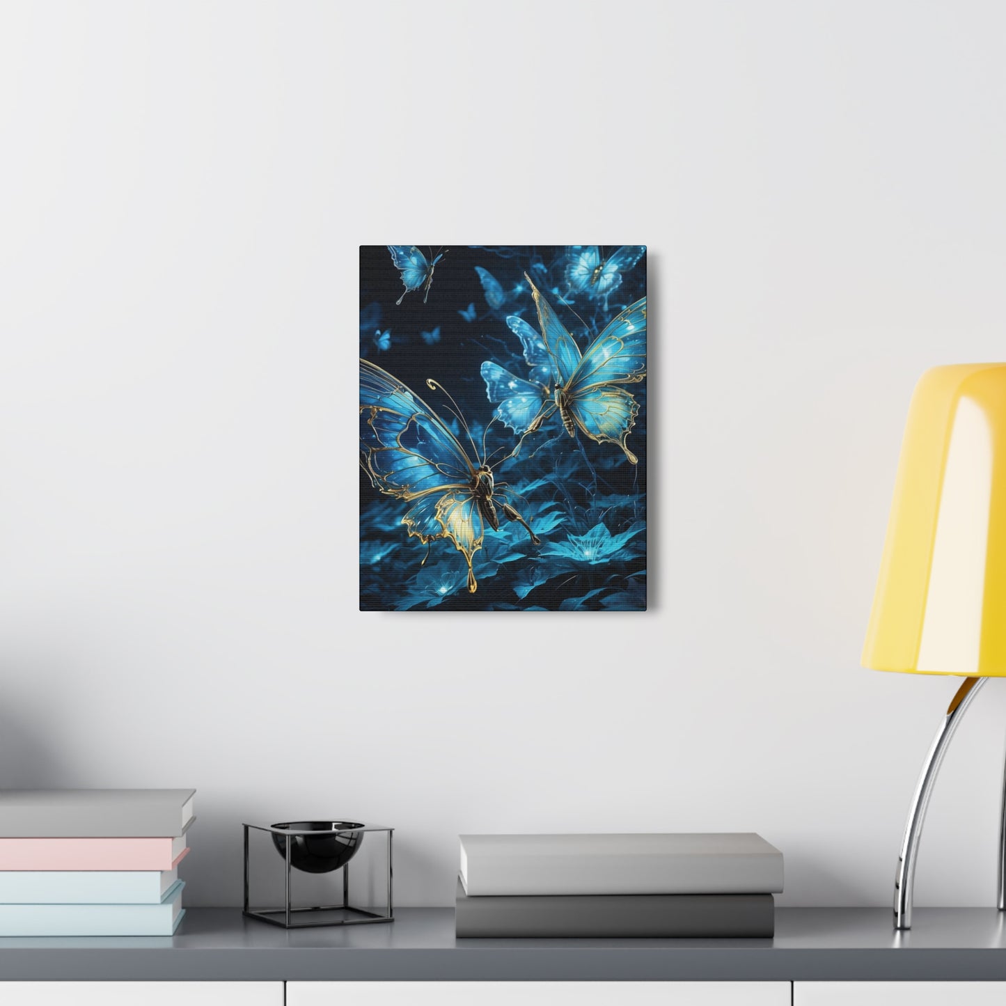 Beautiful butterfly glowing in the dark - Canvas Gallery Wraps