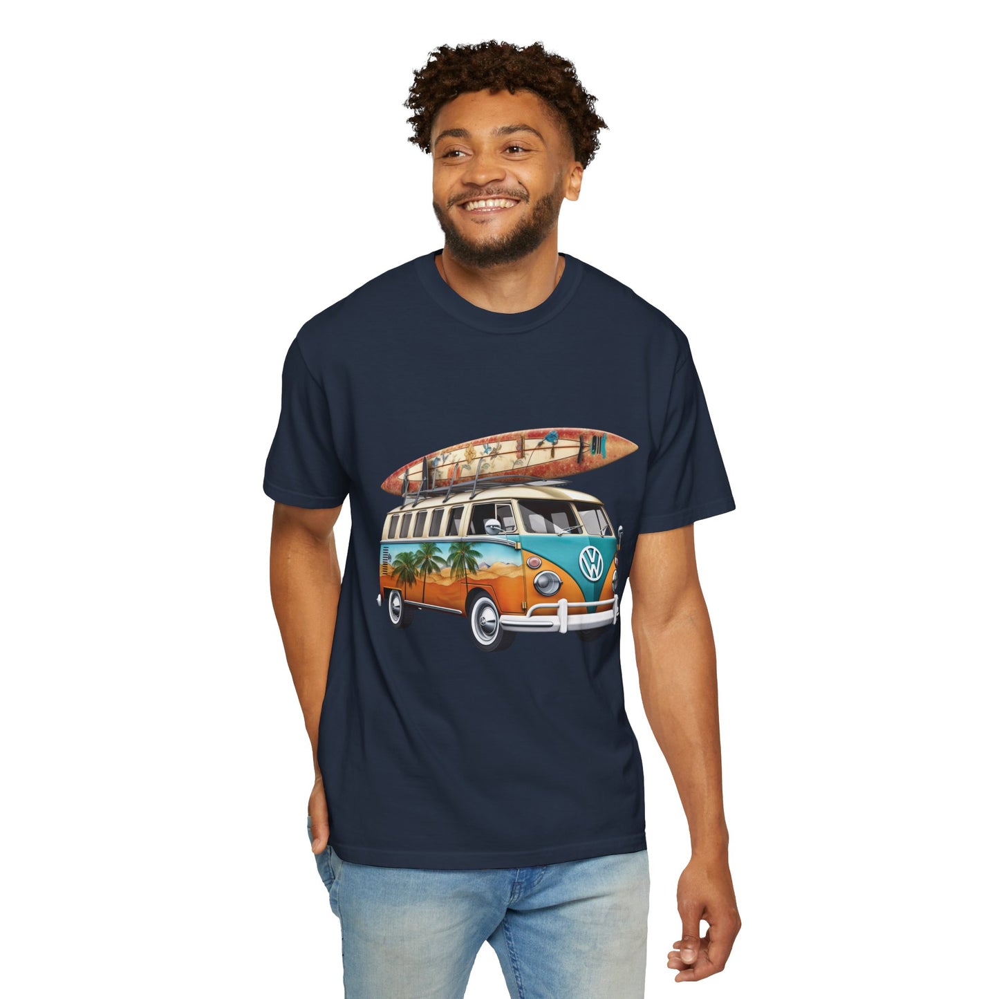 Retro Surf Van: Unisex Garment-Dyed T-shirt