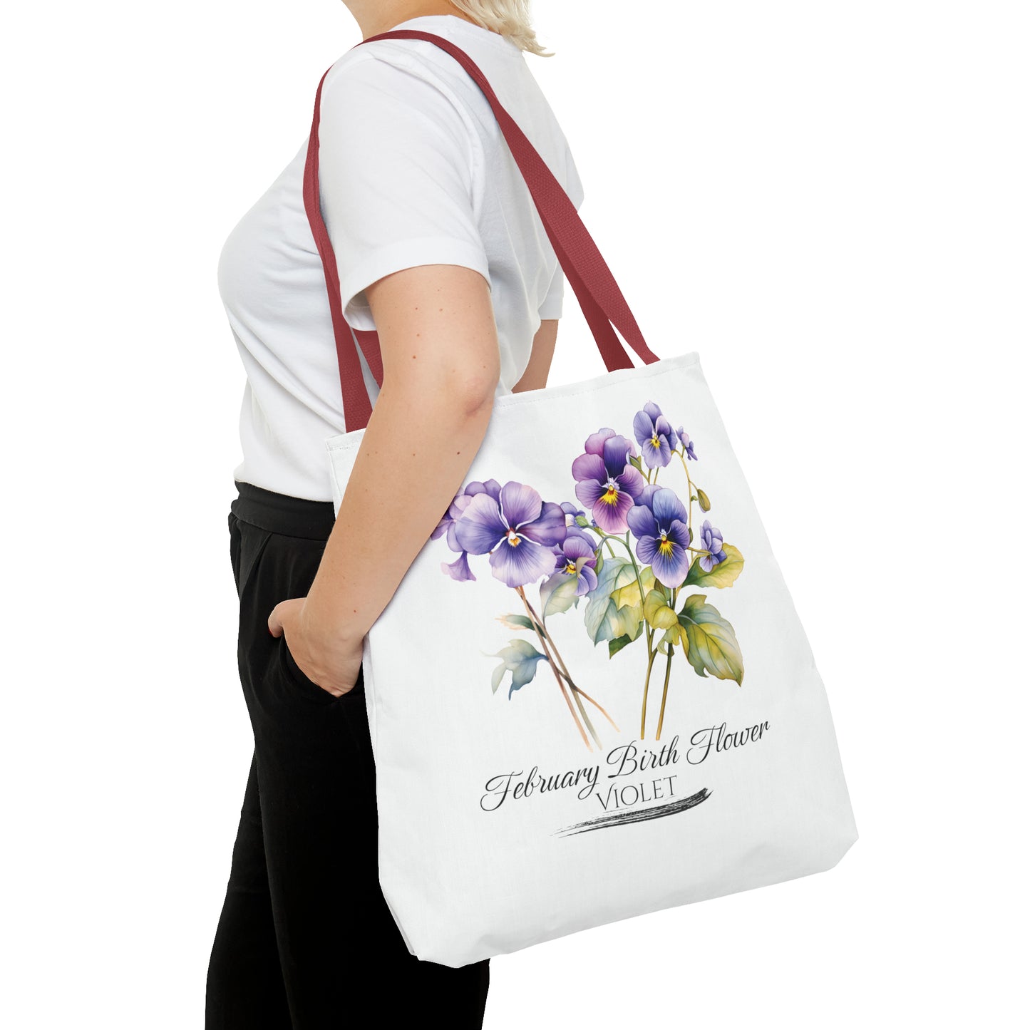 February Birth Flower: Violet - Tote Bag (AOP)