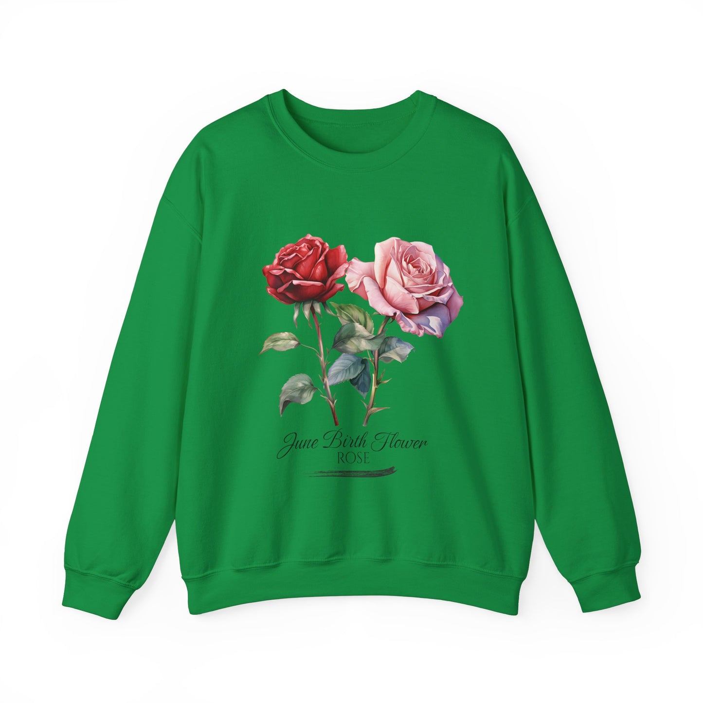 June Birth Flower (Rose) - Unisex Heavy Blend™ Crewneck Sweatshirt