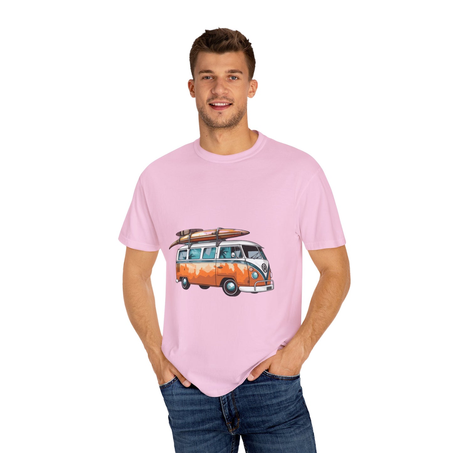 Retro Surf Van: Unisex Garment-Dyed T-shirt