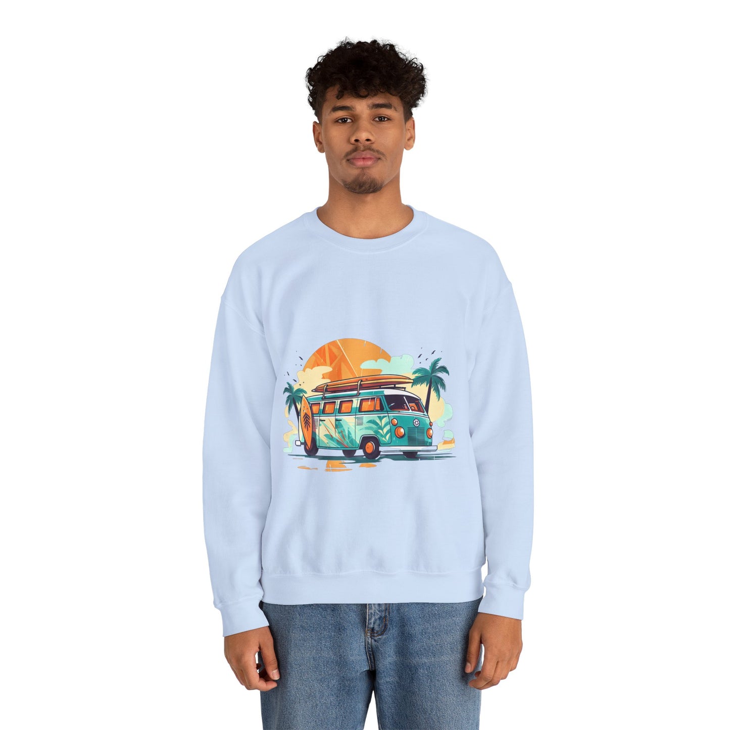 Retro Surf Van - Unisex Heavy Blend™ Crewneck Sweatshirt