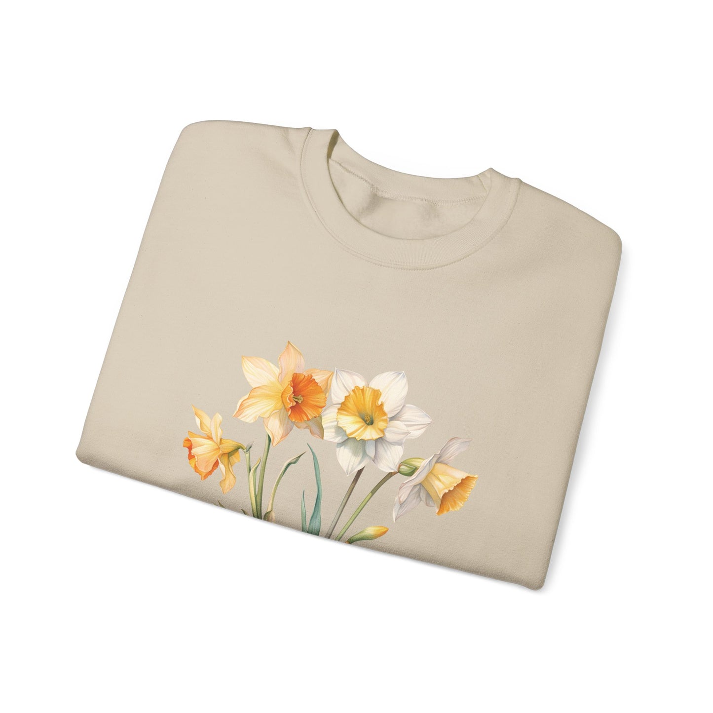 December Birth Flower (Narcisus) - Unisex Heavy Blend™ Crewneck Sweatshirt